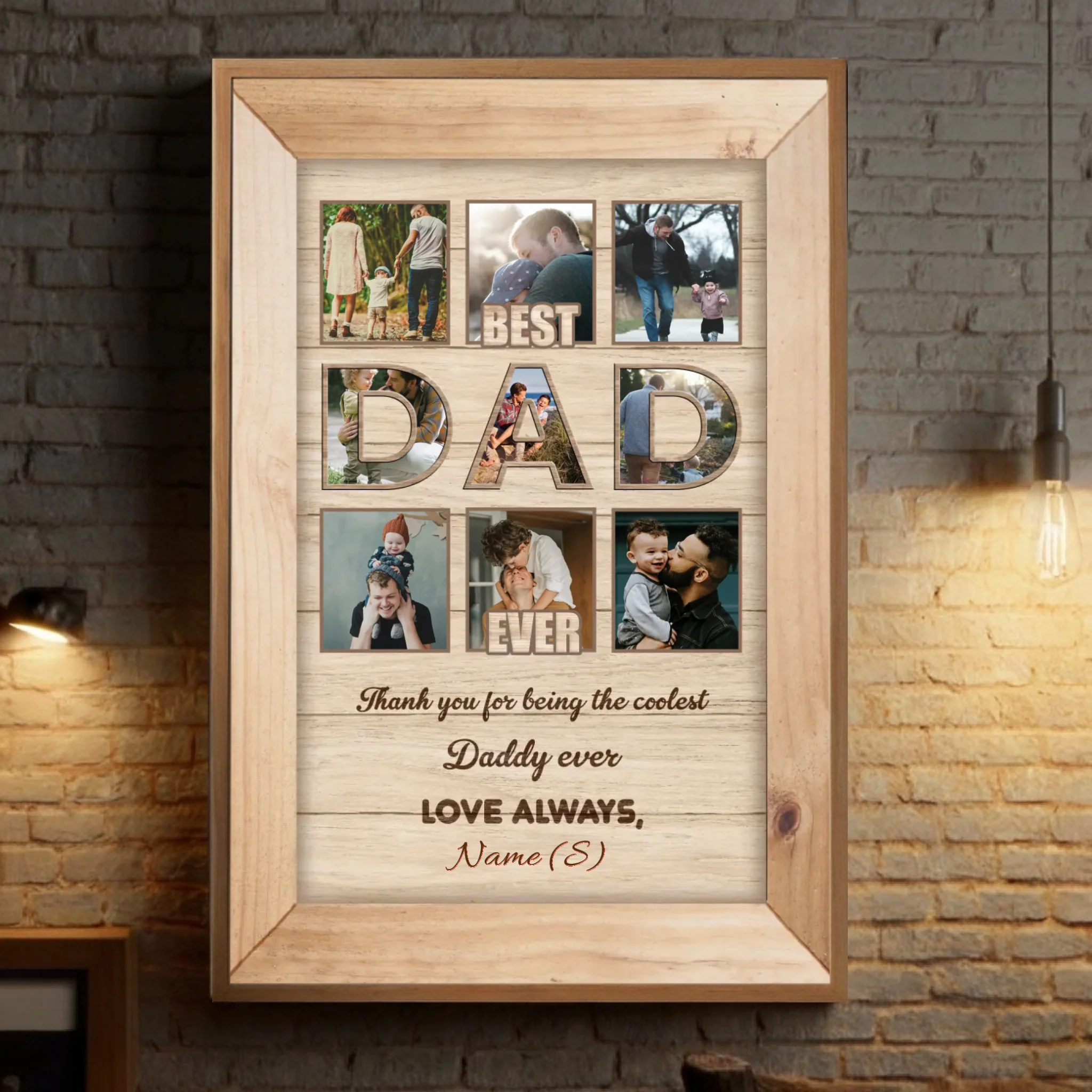 Personalized Best Dad Ever Poster – Custom Photo Collage for the Greatest Father - 89Prints