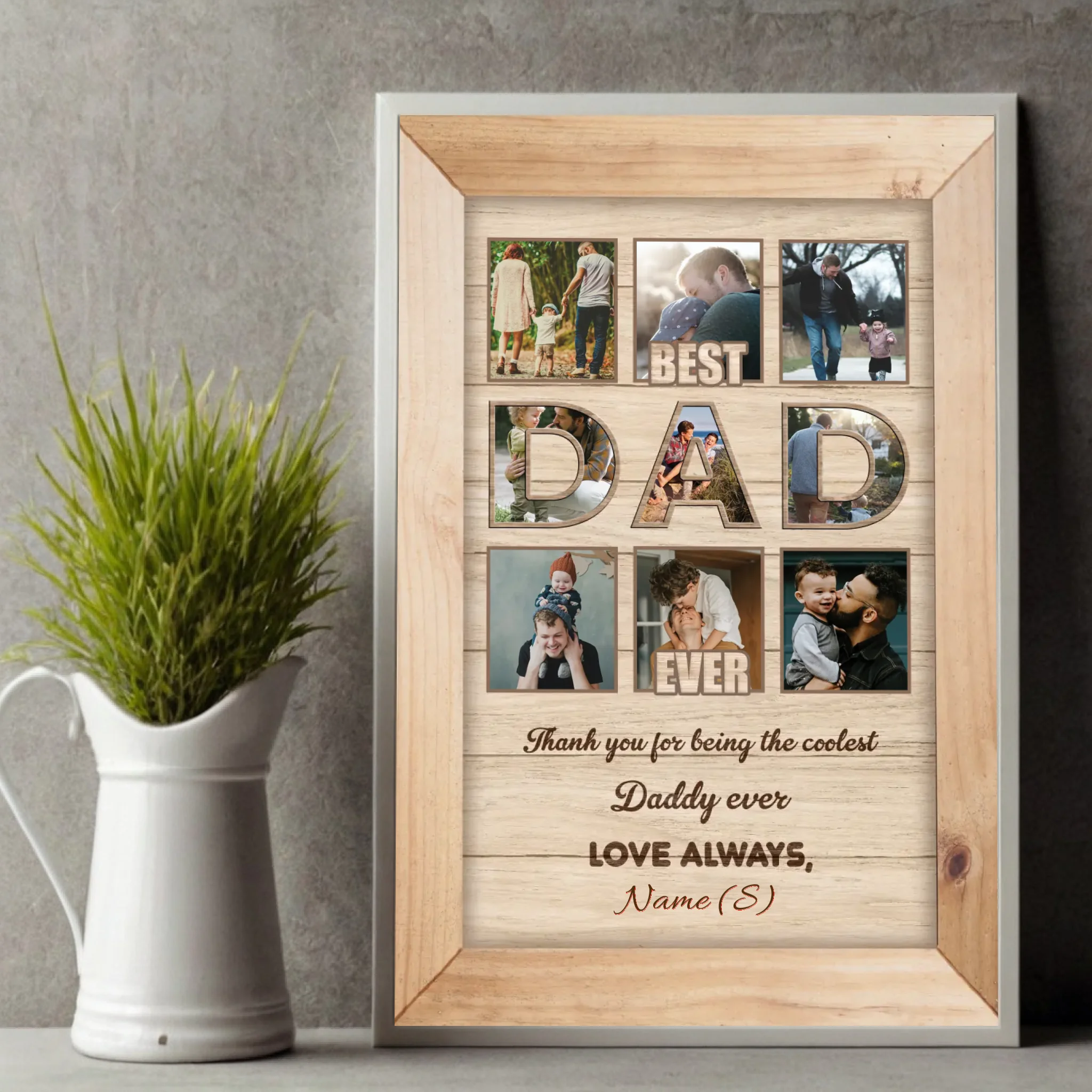 Personalized Best Dad Ever Poster – Custom Photo Collage for the Greatest Father - 89Prints