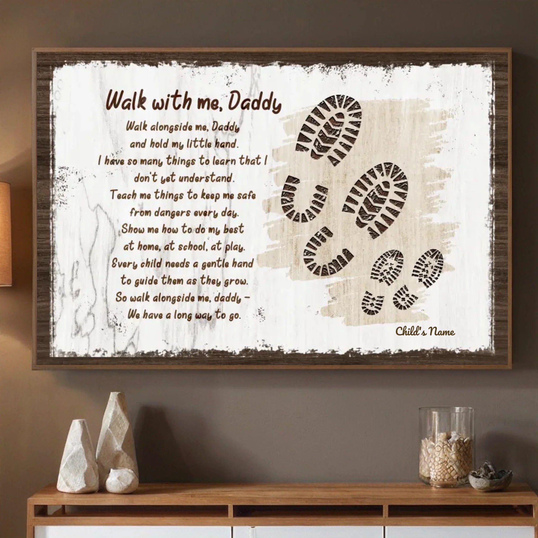 Custom Dad Poster – A Touching Message Inspired by the Poem “Walk With Me, Daddy” - 89Prints