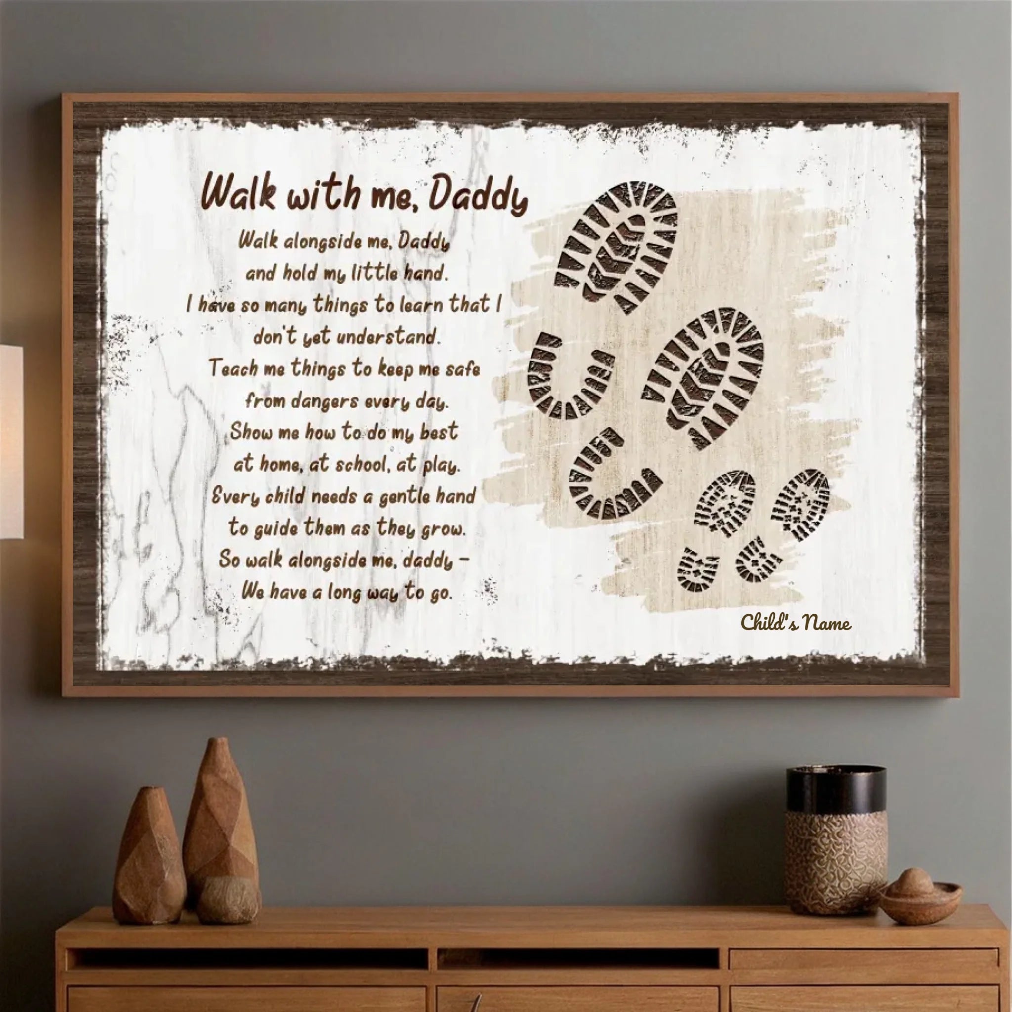 Custom Dad Poster – A Touching Message Inspired by the Poem “Walk With Me, Daddy” - 89Prints