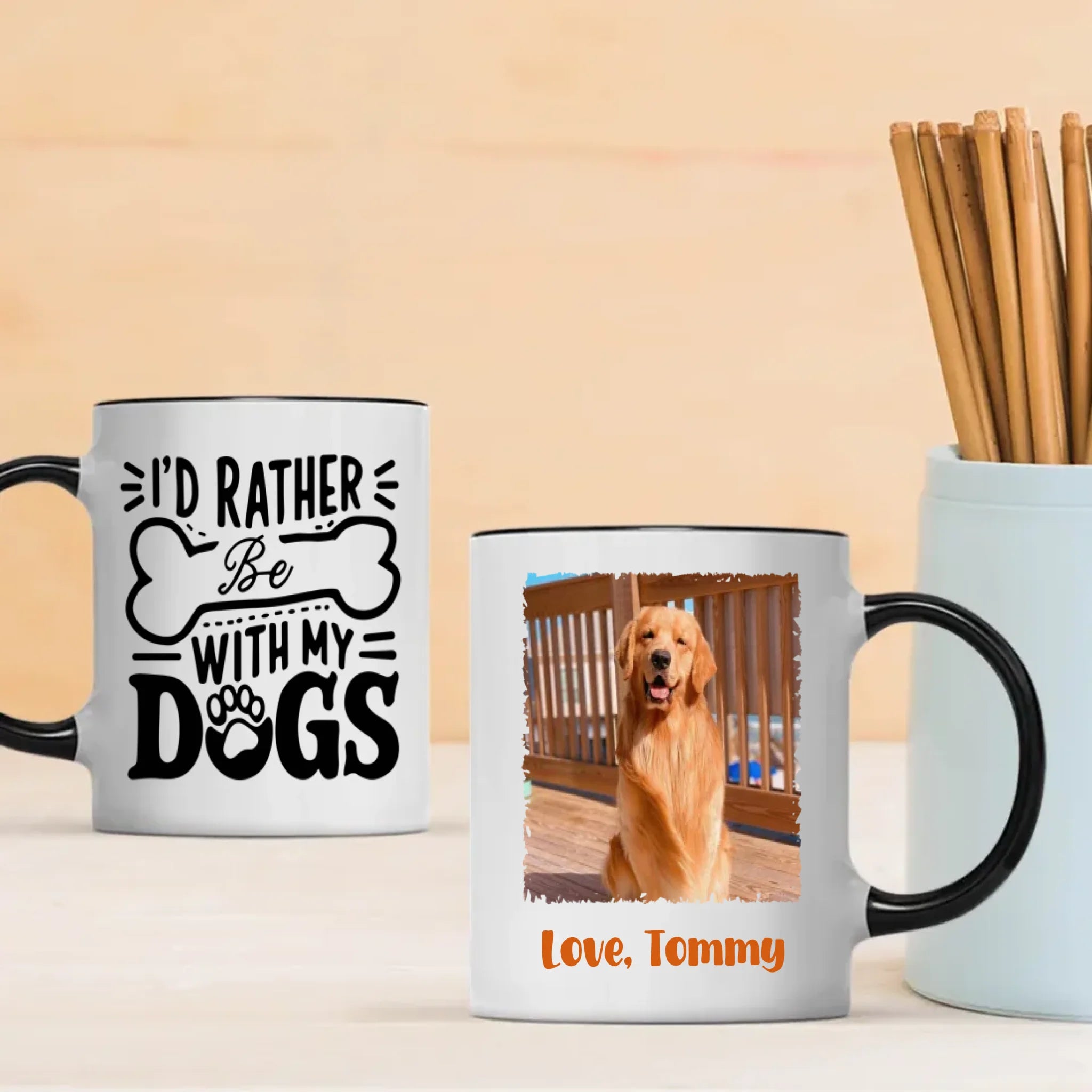 I’d Rather Be With My Dogs Mug – Personalized Gift for True Dog Lovers – 89Prints