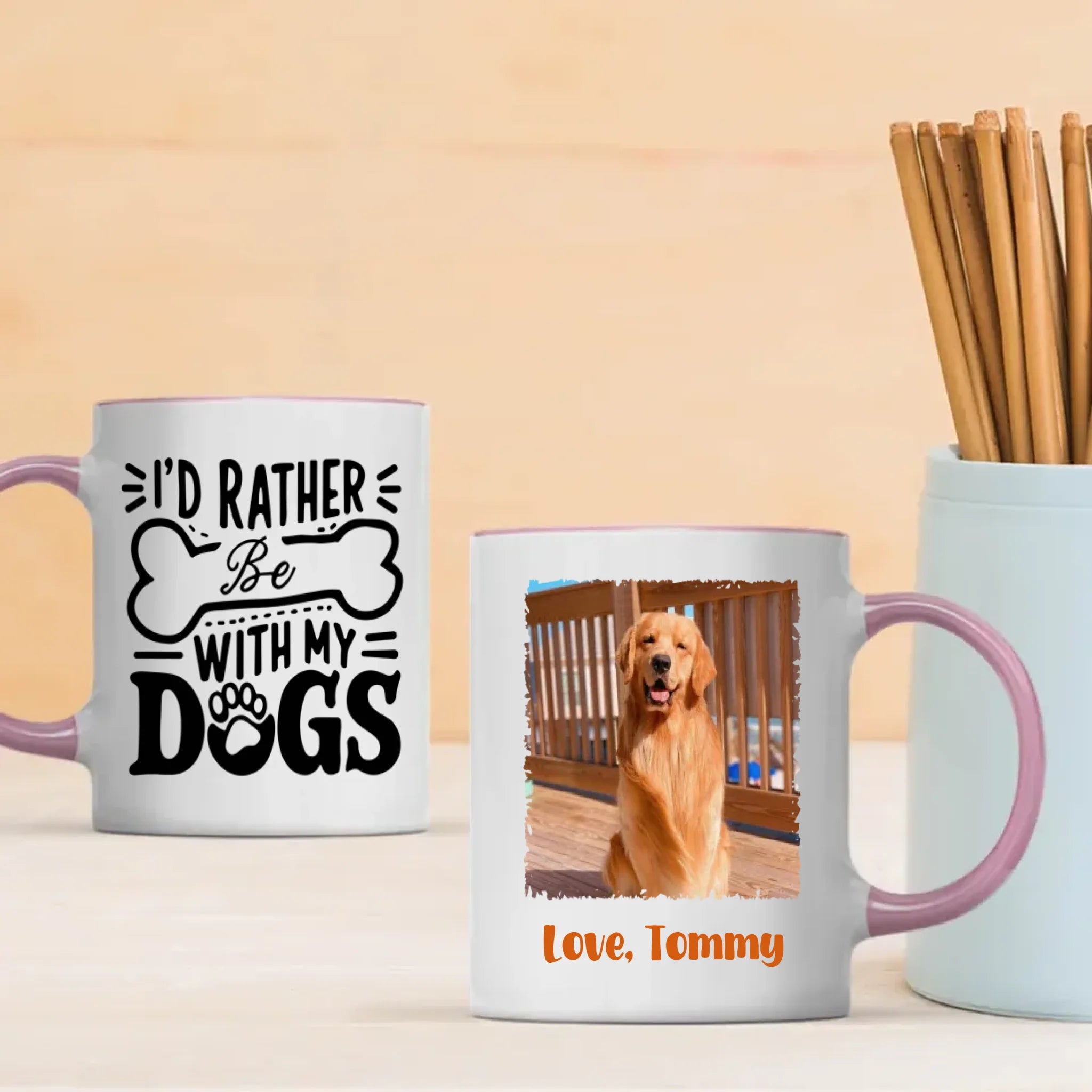 I’d Rather Be With My Dogs Mug – Personalized Gift for True Dog Lovers – 89Prints