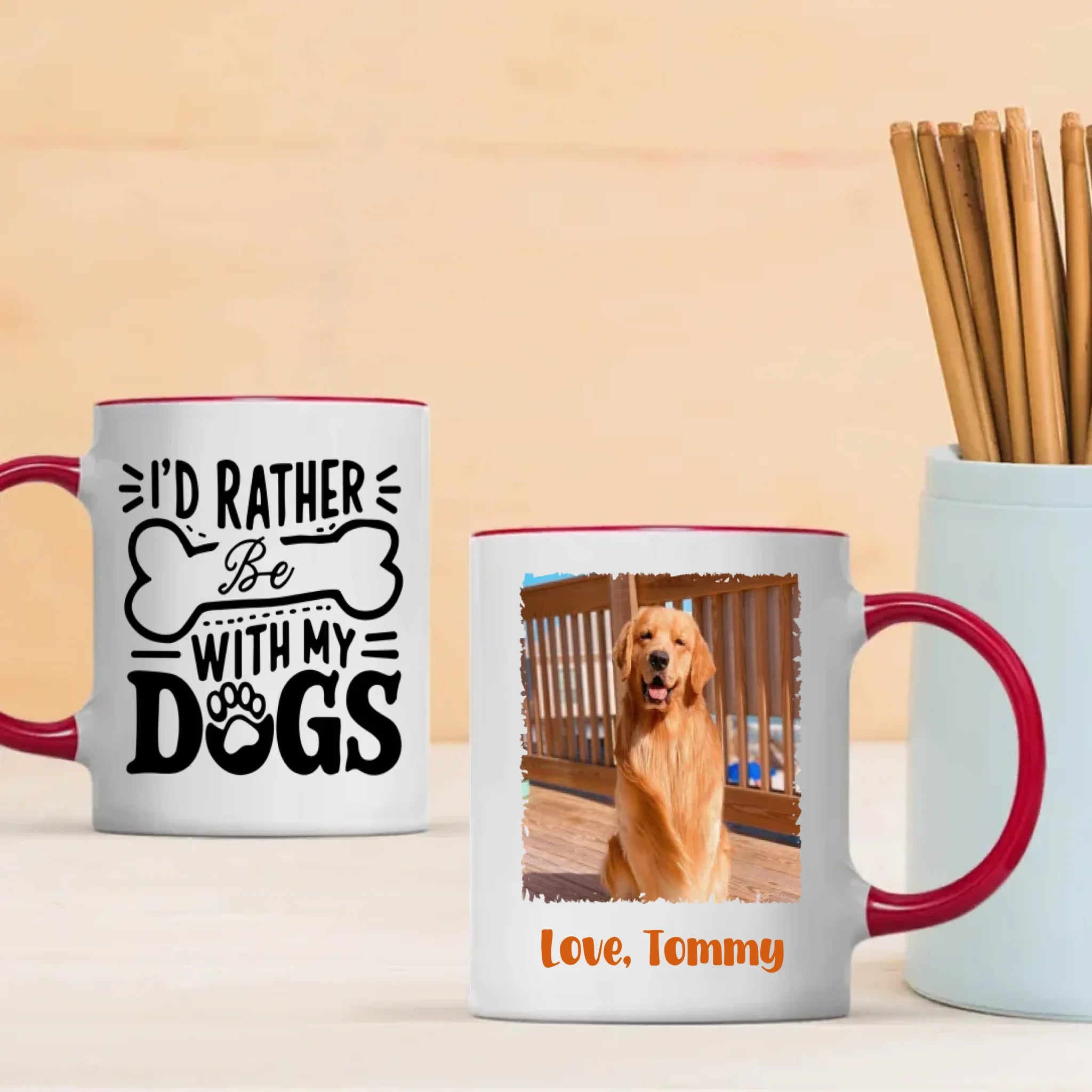 I’d Rather Be With My Dogs Mug – Personalized Gift for True Dog Lovers – 89Prints
