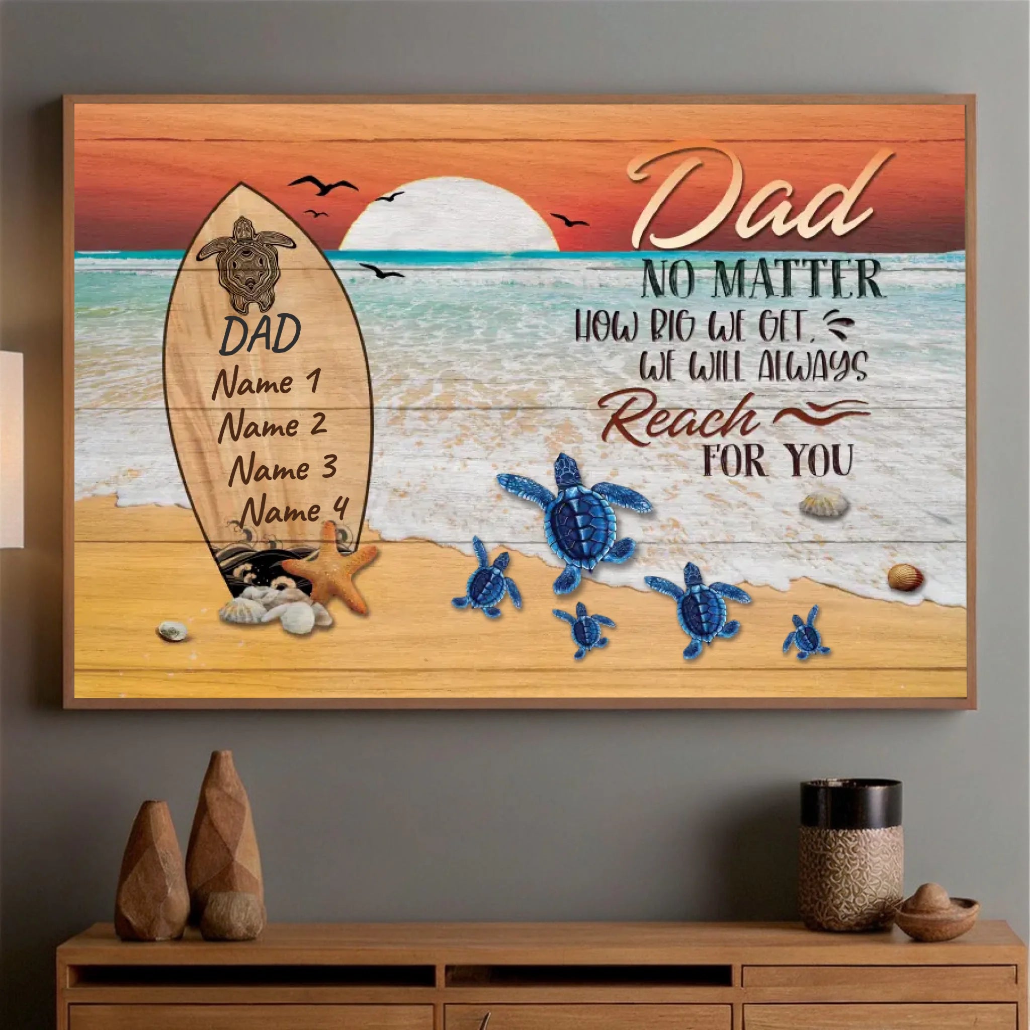 Personalized Dad Poster – Always Reaching for You with Love - 89Prints