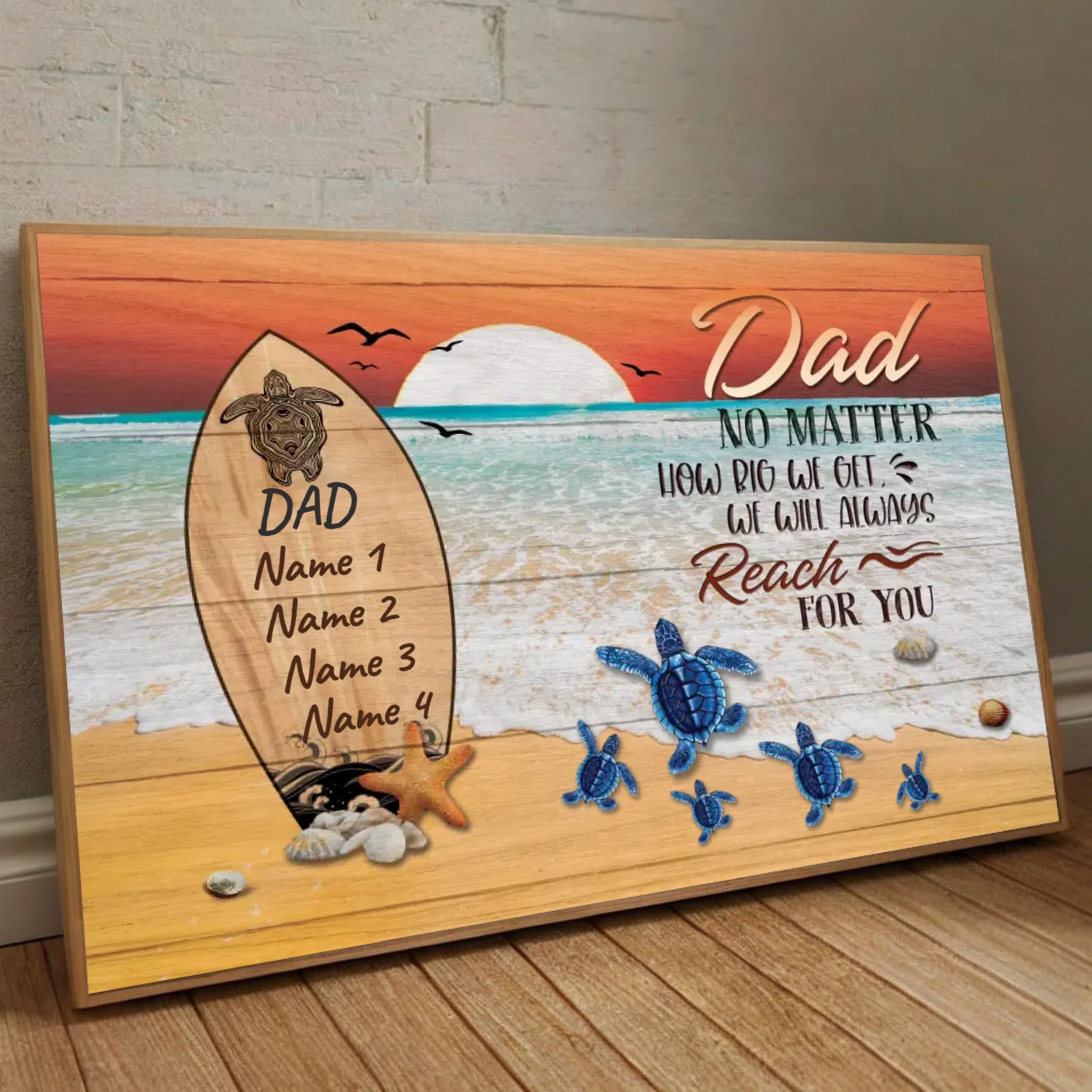 Personalized Dad Poster – Always Reaching for You with Love - 89Prints