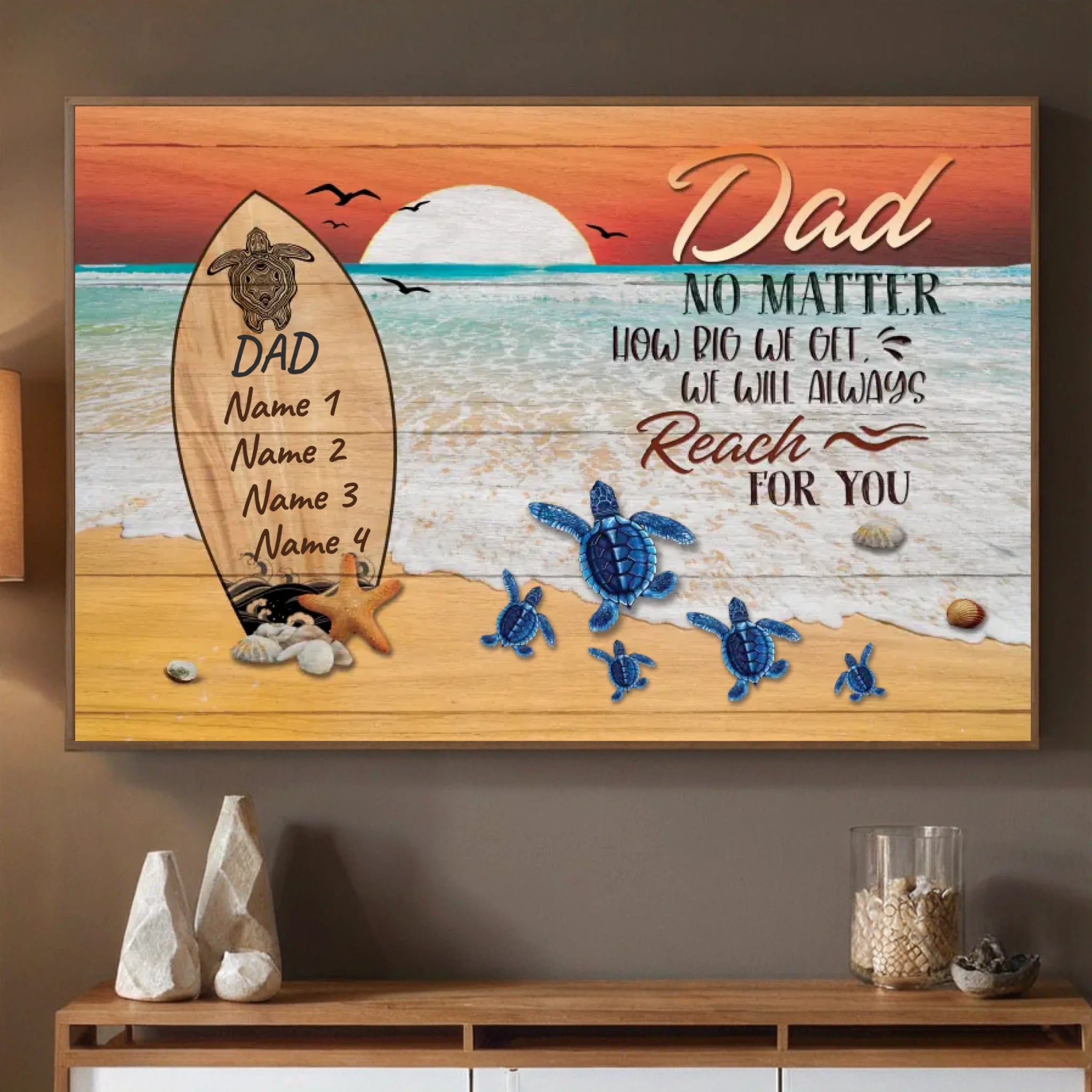 Personalized Dad Poster – Always Reaching for You with Love - 89Prints