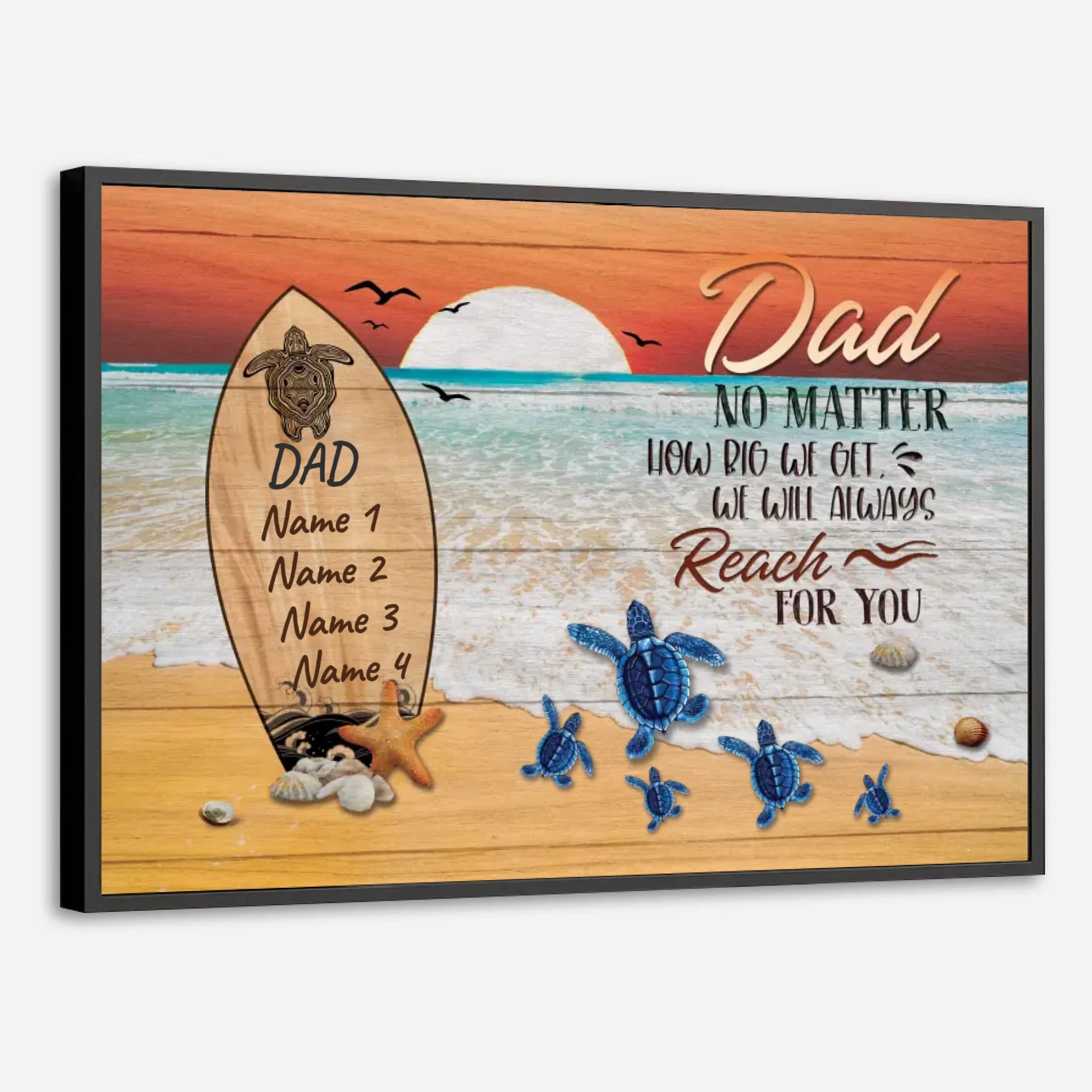 Personalized Dad Poster – Always Reaching for You with Love - 89Prints