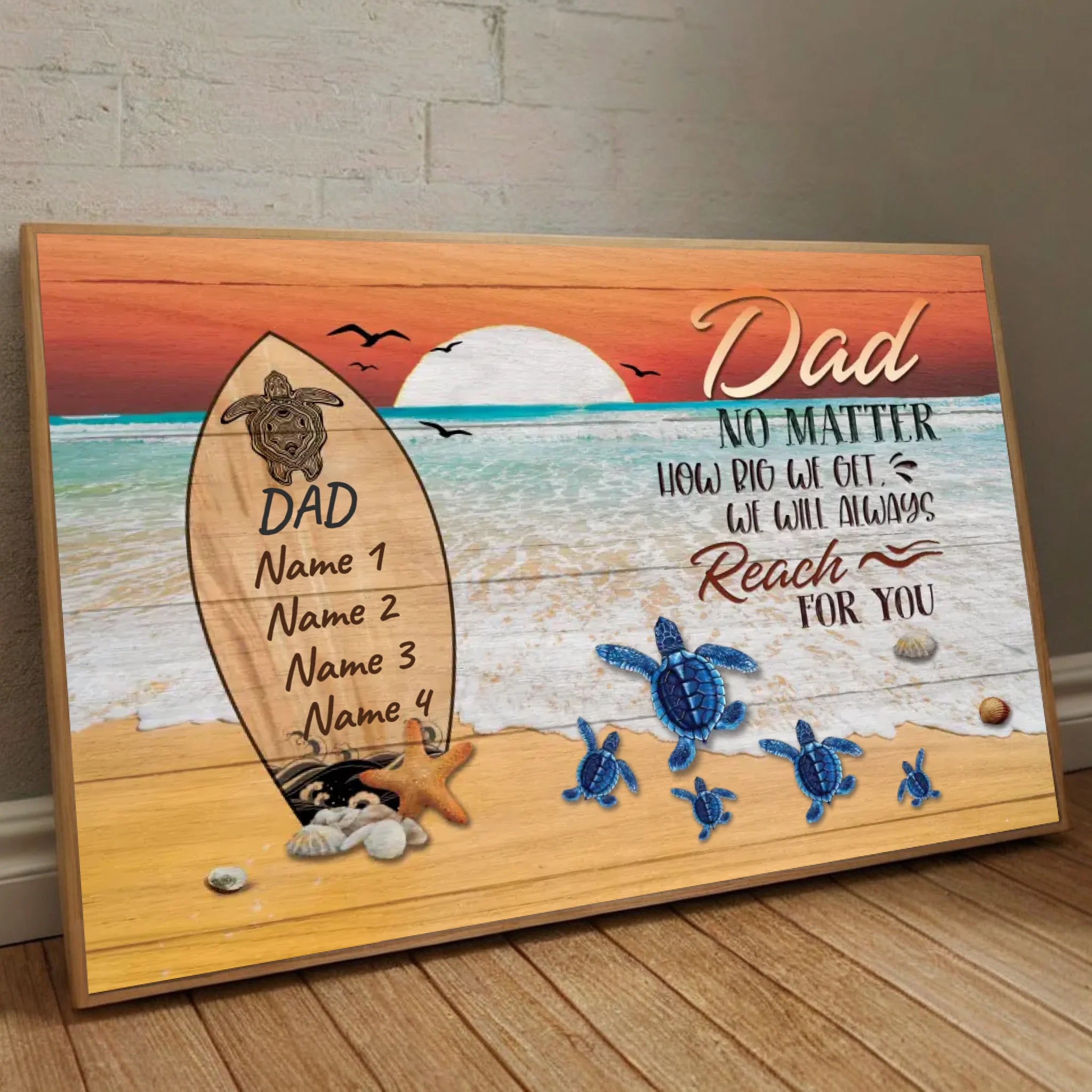 Personalized Dad Poster – Always Reaching for You with Love - 89Prints
