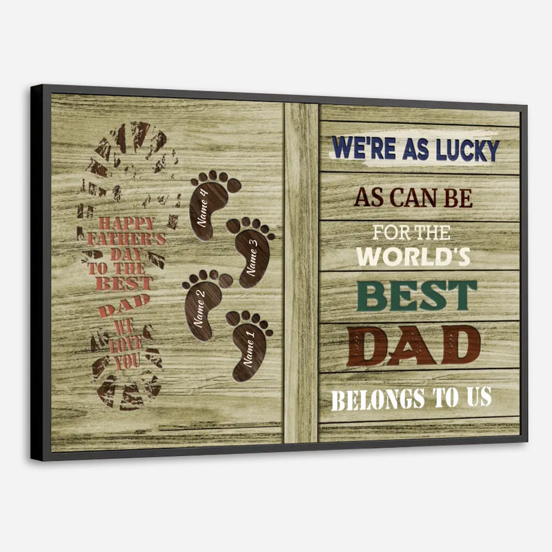 Best Dad Poster – Personalized Father’s Day Gift with Family Footprints - 89Prints