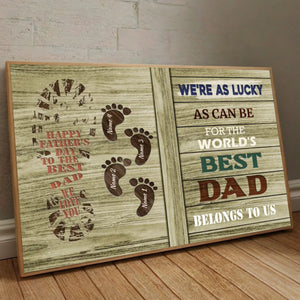 Best Dad Poster – Personalized Father’s Day Gift with Family Footprints - 89Prints