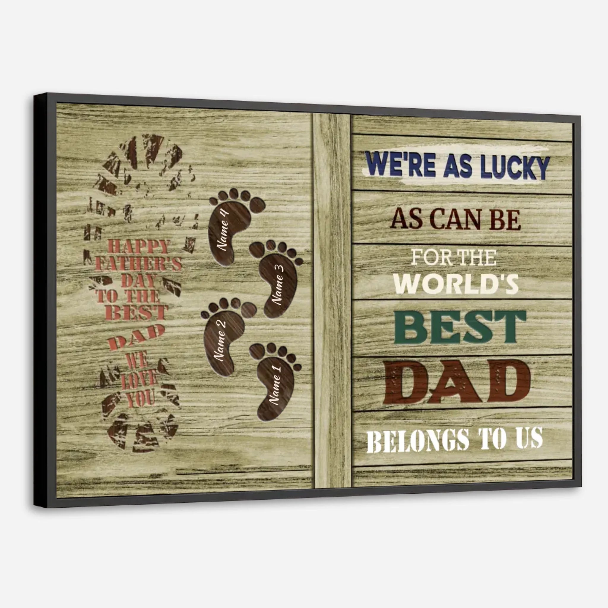 Best Dad Poster – Personalized Father’s Day Gift with Family Footprints - 89Prints