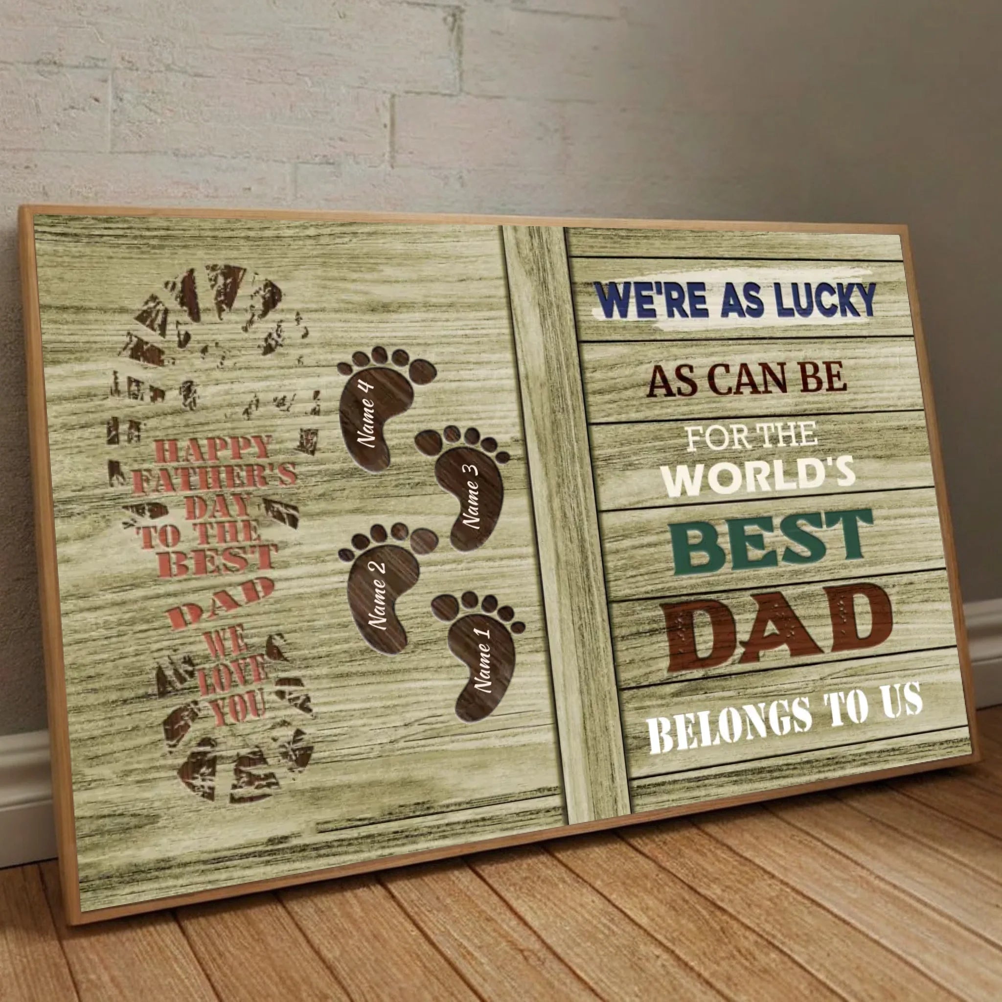 Best Dad Poster – Personalized Father’s Day Gift with Family Footprints - 89Prints