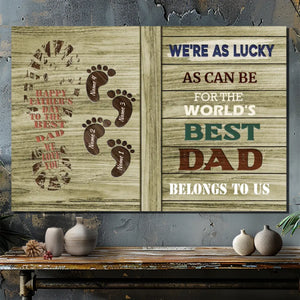 Best Dad Canvas - Personalized Father's Day Gift with Family Footprints