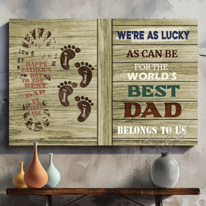 Best Dad Canvas - Personalized Father's Day Gift with Family Footprints