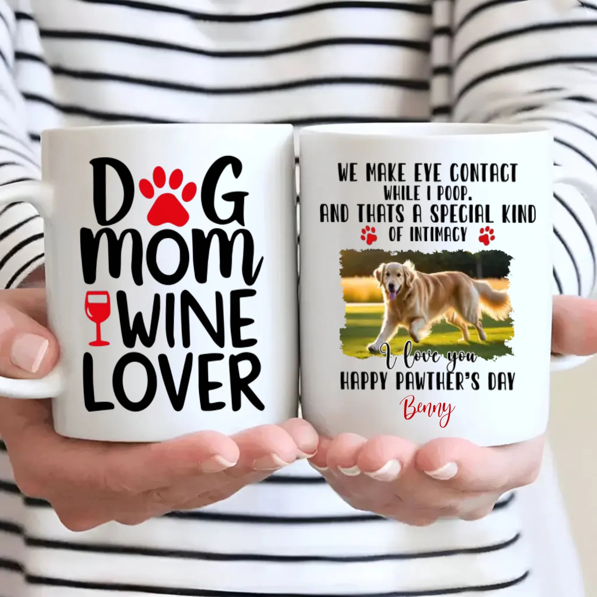Dog Mom Wine Lover Mug – Funny Personalized Gift for Women Who Love Dogs & Wine – 89Prints
