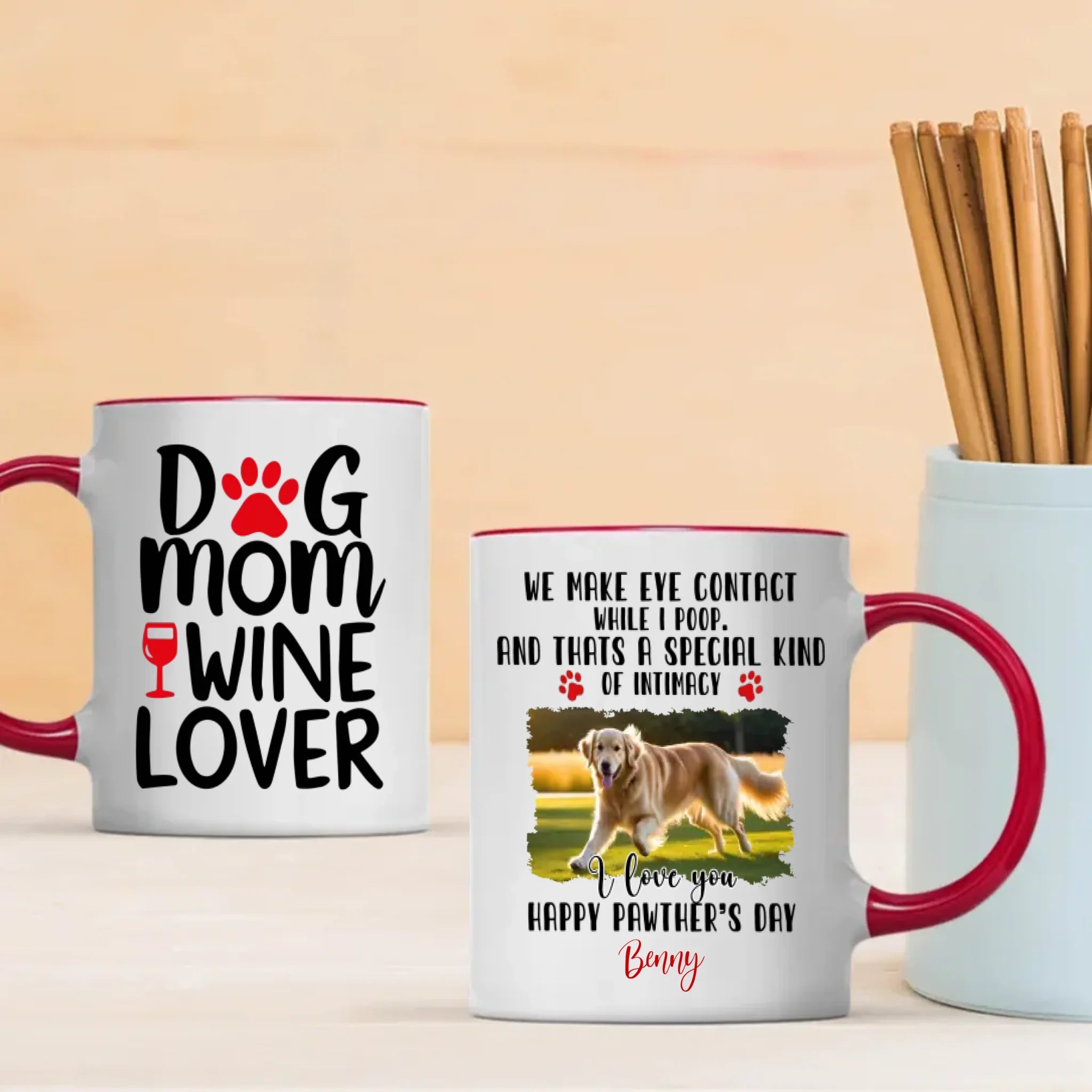 Dog Mom Wine Lover Mug – Funny Personalized Gift for Women Who Love Dogs & Wine – 89Prints