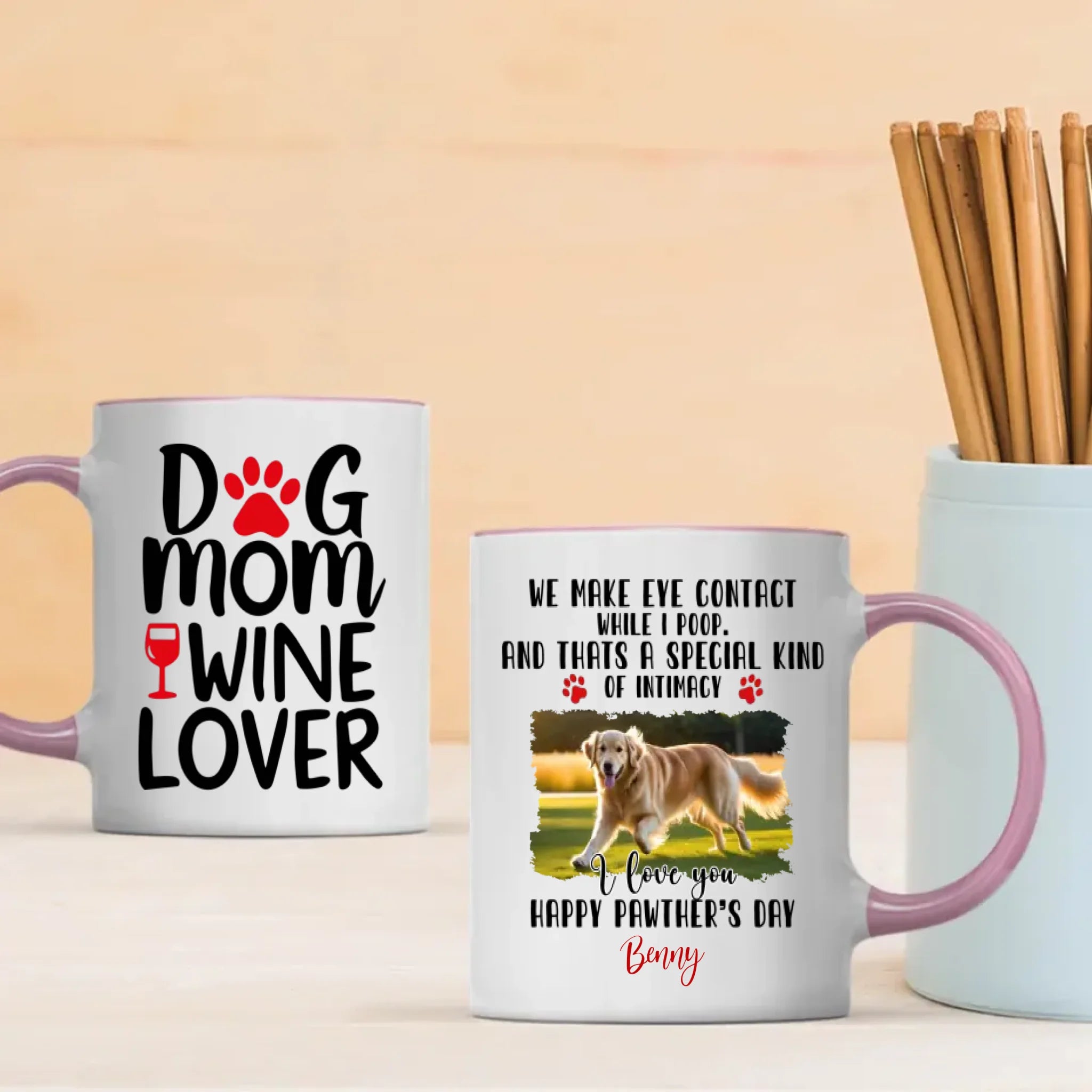 Dog Mom Wine Lover Mug – Funny Personalized Gift for Women Who Love Dogs & Wine – 89Prints