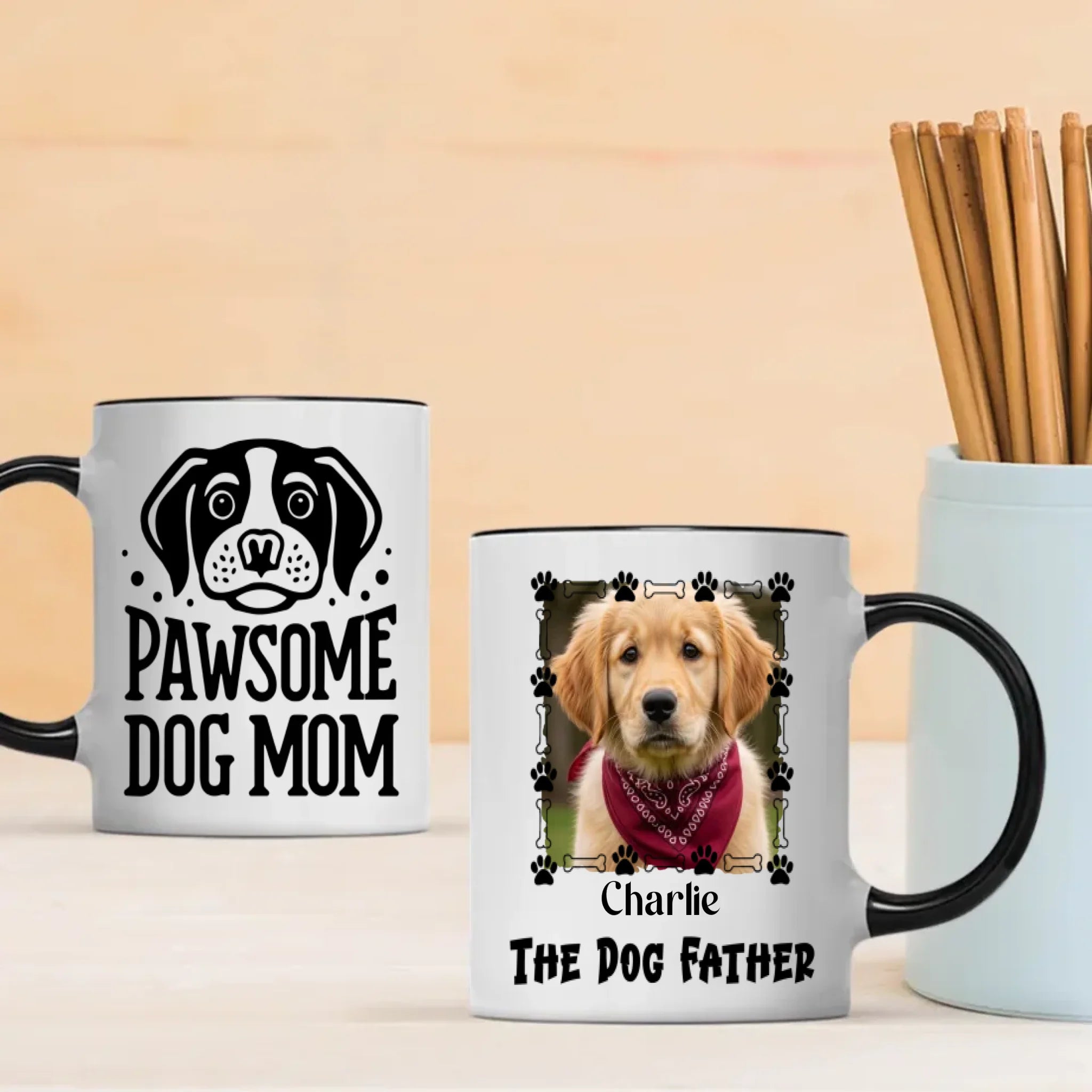 Pawsome Dog Mom Mug – Adorable Personalized Gift for Proud Dog Lovers – 89Prints