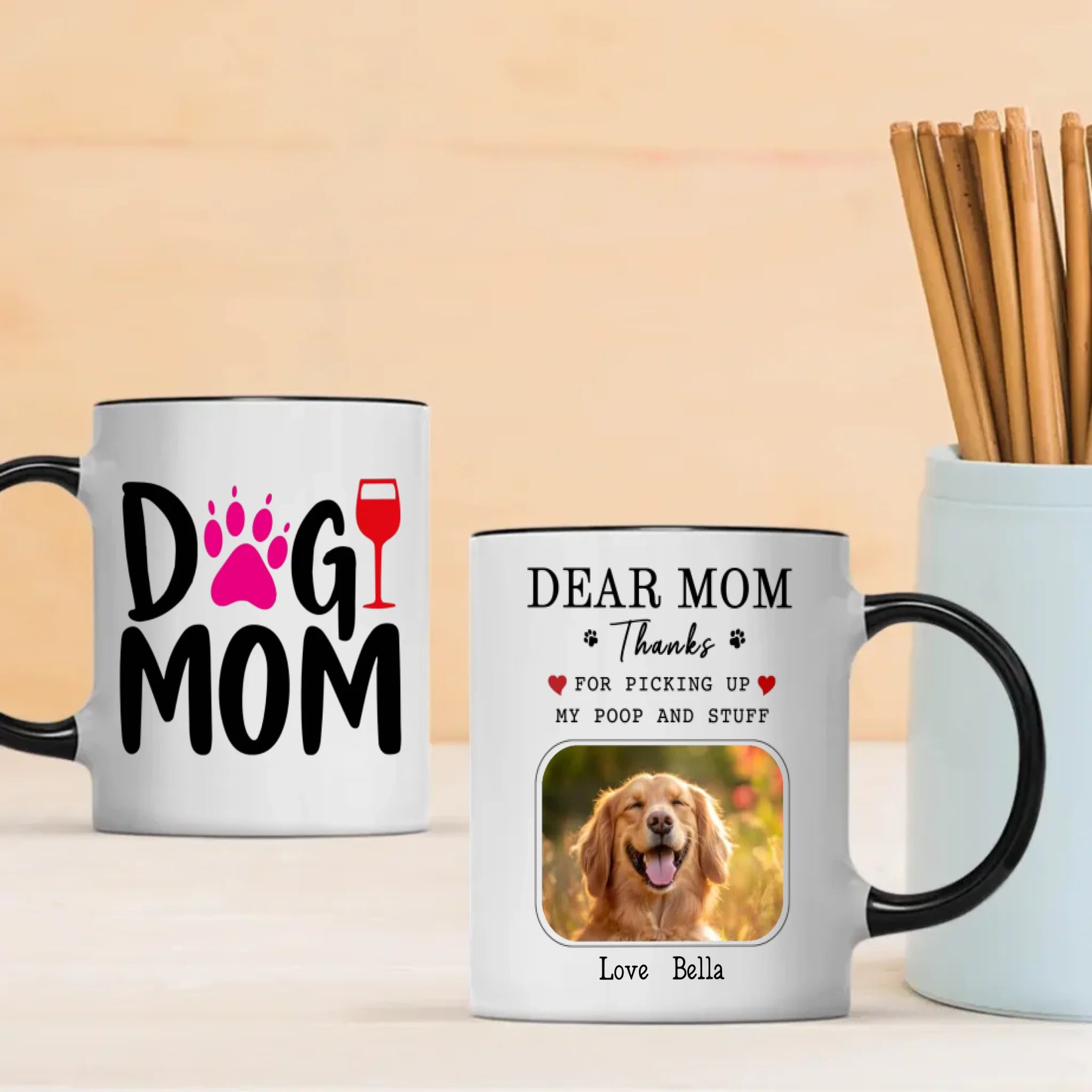 Thanks for Being My Dog Mom Mug – Heartfelt Personalized Gift from Your Loving Pup – 89Prints