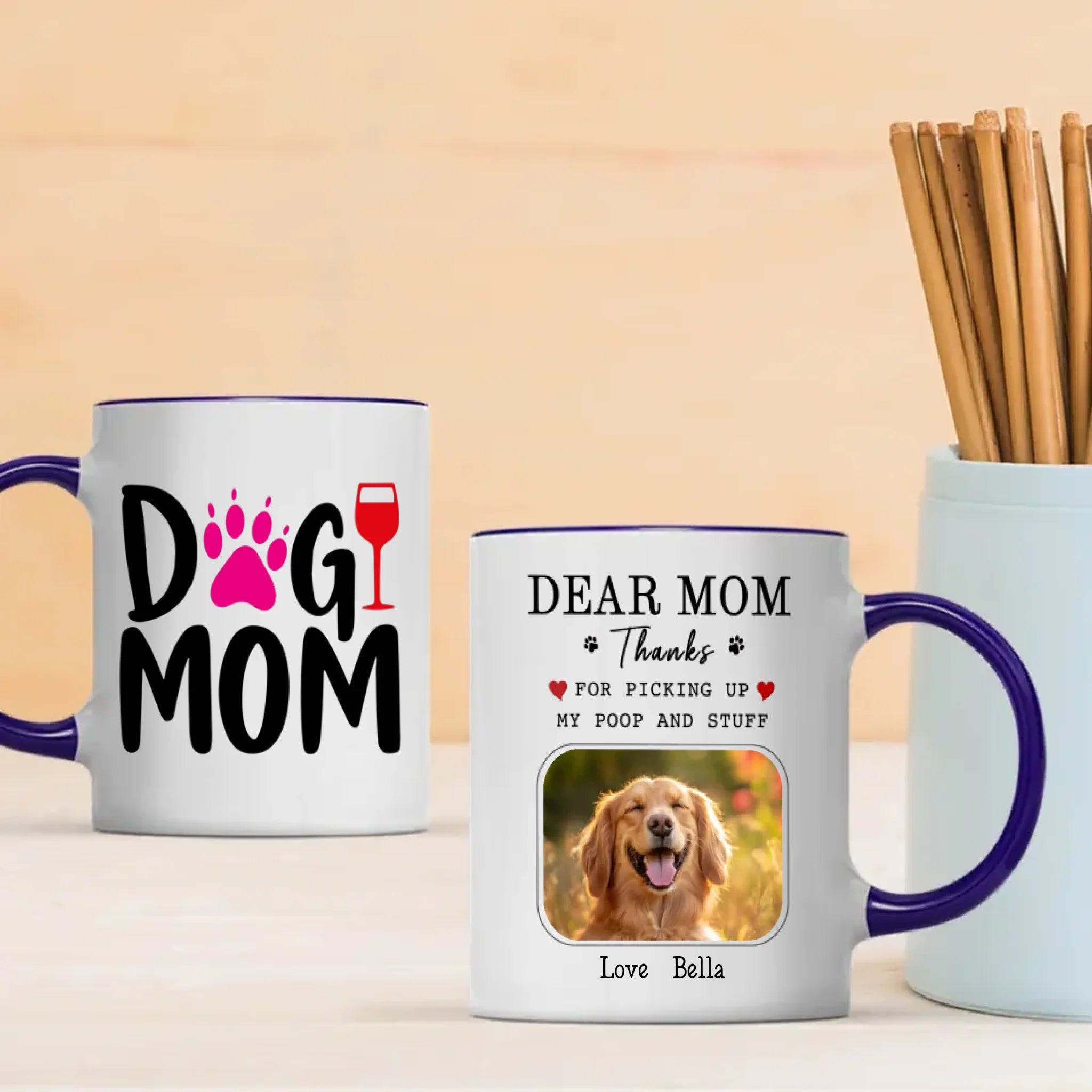 Thanks for Being My Dog Mom Mug – Heartfelt Personalized Gift from Your Loving Pup – 89Prints