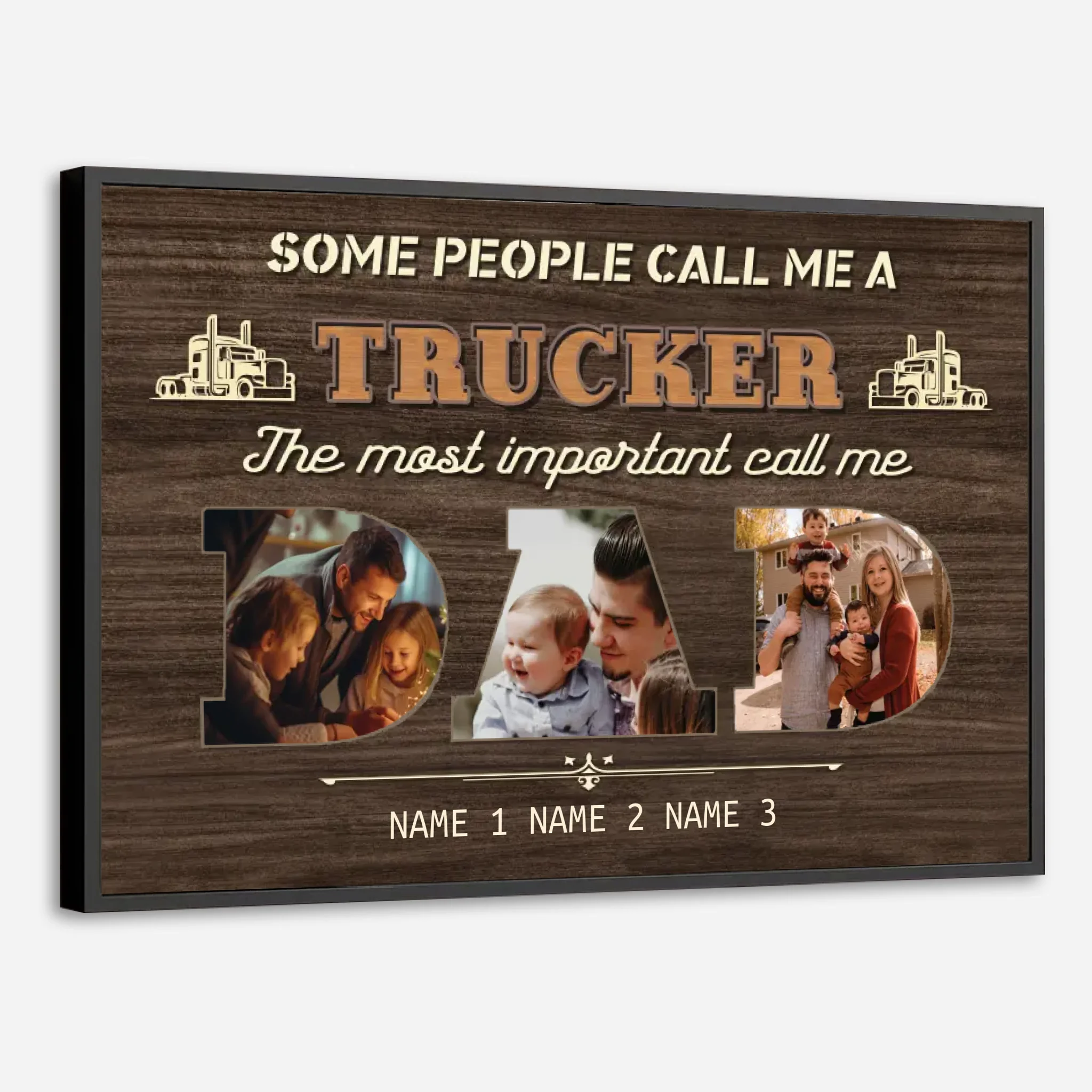 Personalized Trucker Dad Poster – Celebrating the Most Important Title - 89Prints
