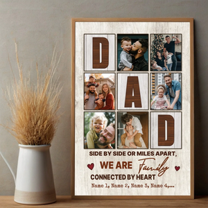 Personalized Dad Photo Collage Wall Art – “We Are Family” Custom Poster - 89Prints