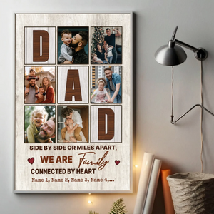 Personalized Dad Photo Collage Wall Art – “We Are Family” Custom Poster - 89Prints