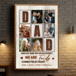 Personalized Dad Photo Collage Wall Art – “We Are Family” Custom Poster - 89Prints