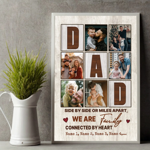 Personalized Dad Photo Collage Wall Art – “We Are Family” Custom Poster - 89Prints