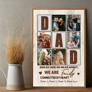 Personalized Dad Photo Collage Wall Art – “We Are Family” Custom Poster - 89Prints