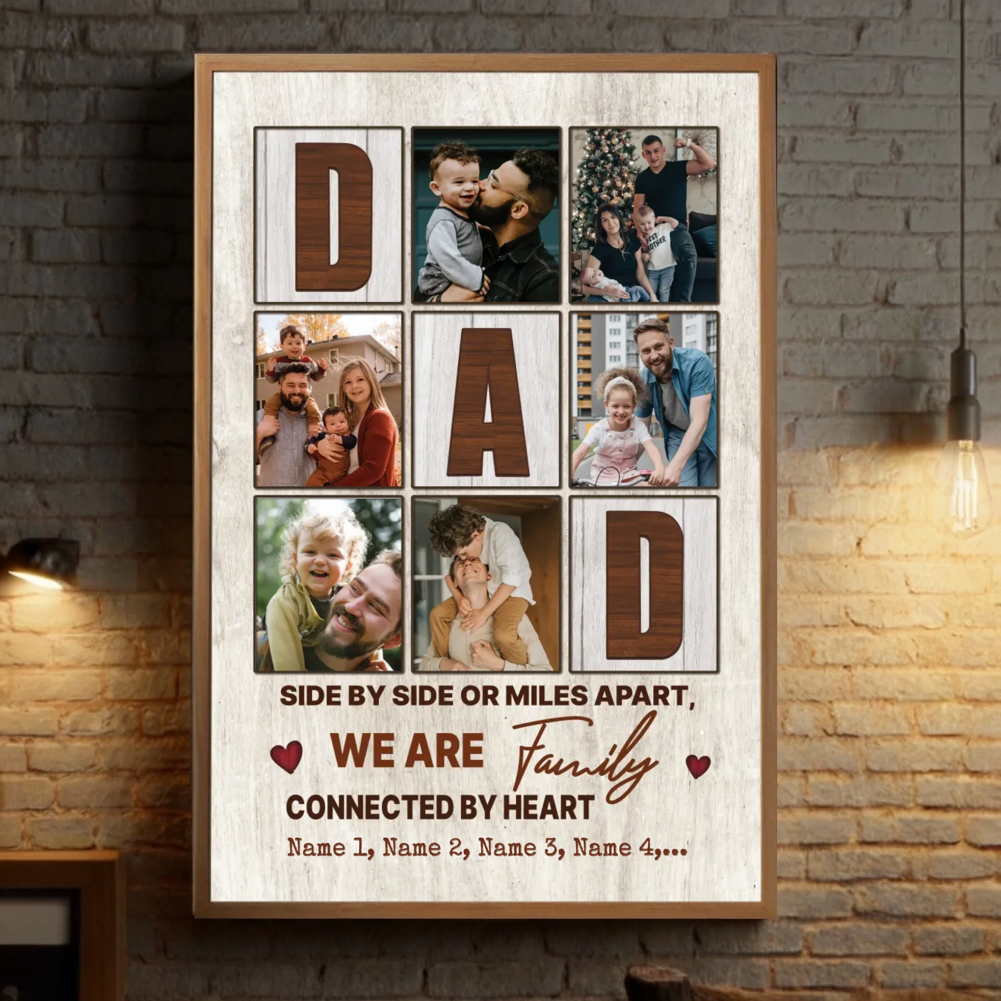 Personalized Dad Photo Collage Wall Art – “We Are Family” Custom Poster - 89Prints