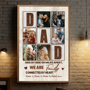 Personalized Dad Photo Collage Wall Art – “We Are Family” Custom Poster - 89Prints
