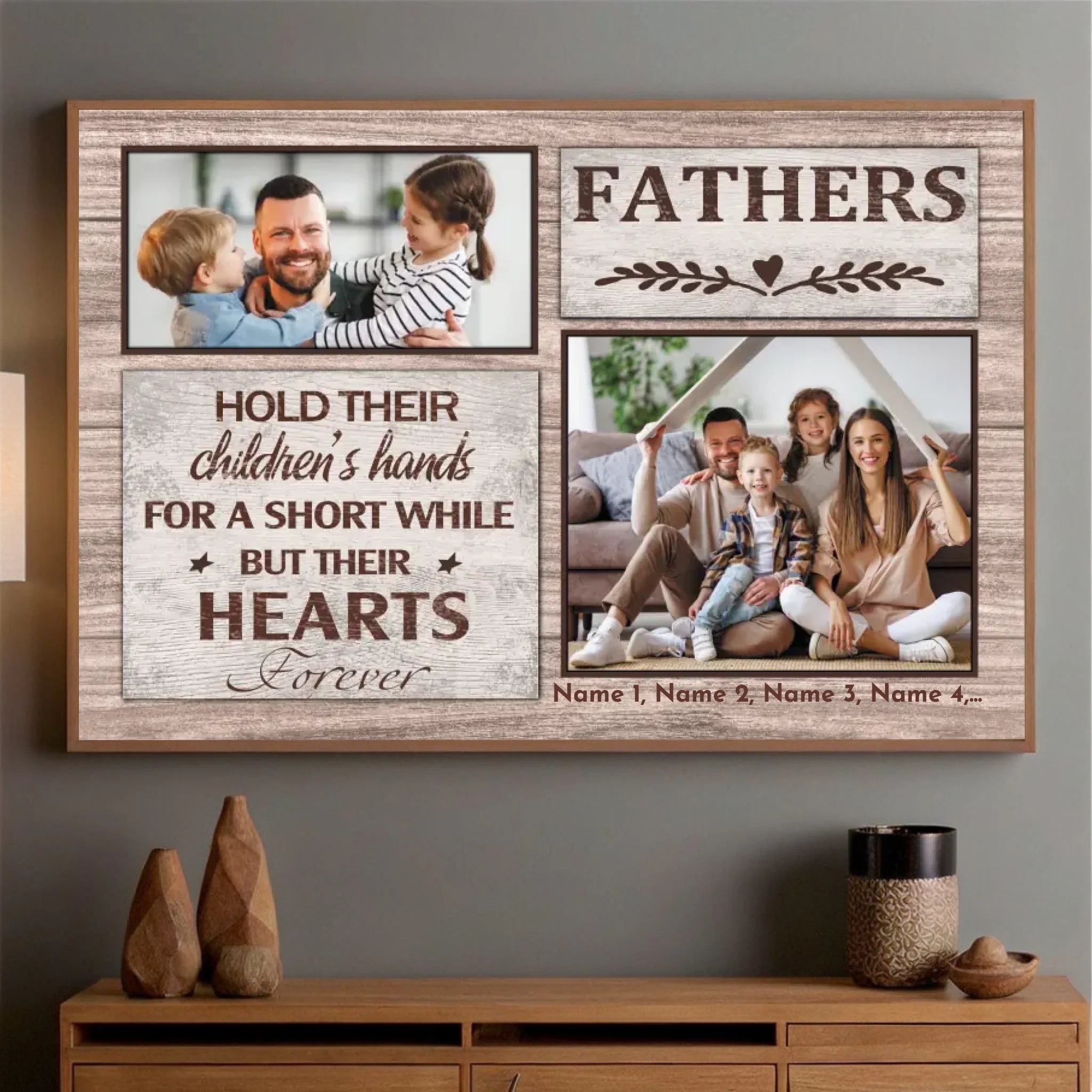 Custom Dad Poster – Dad Holding Hands For A Moment, Heart Forever - 89Prints