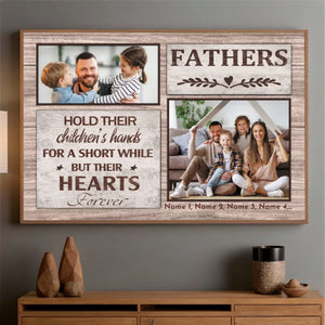 Custom Dad Poster – Dad Holding Hands For A Moment, Heart Forever - 89Prints