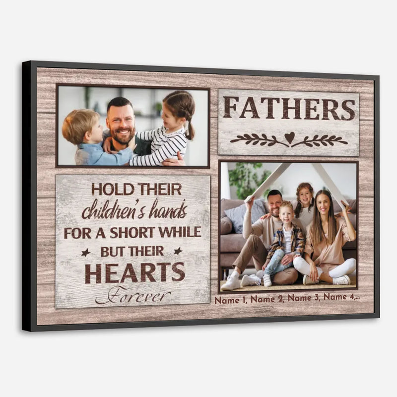 Custom Dad Poster – Dad Holding Hands For A Moment, Heart Forever - 89Prints