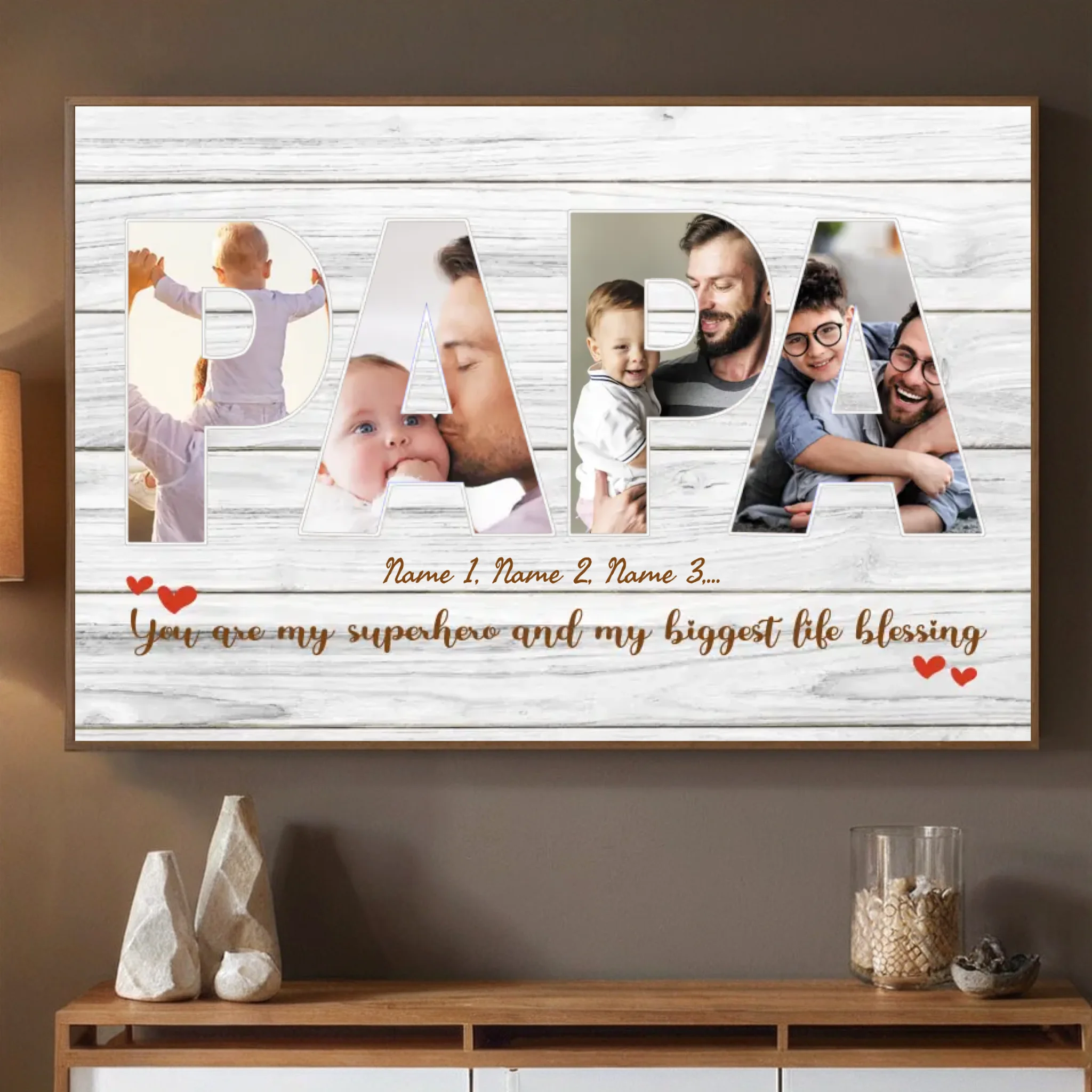 Personalized Superhero Dad Poster – “My Biggest Life Blessing” Custom Wall Print Gift - 89Prints