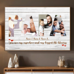 Personalized Superhero Dad Poster – “My Biggest Life Blessing” Custom Wall Print Gift - 89Prints
