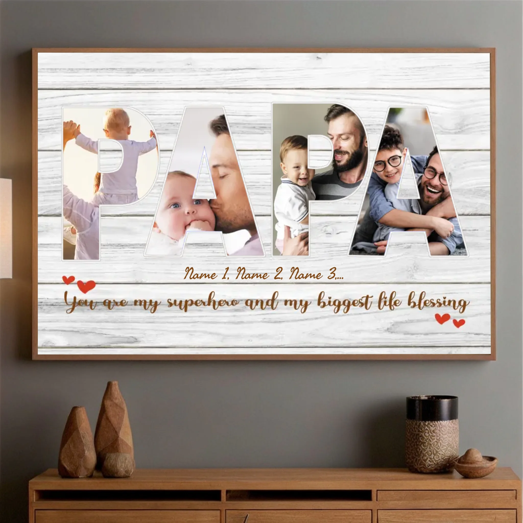 Personalized Superhero Dad Poster – “My Biggest Life Blessing” Custom Wall Print Gift - 89Prints