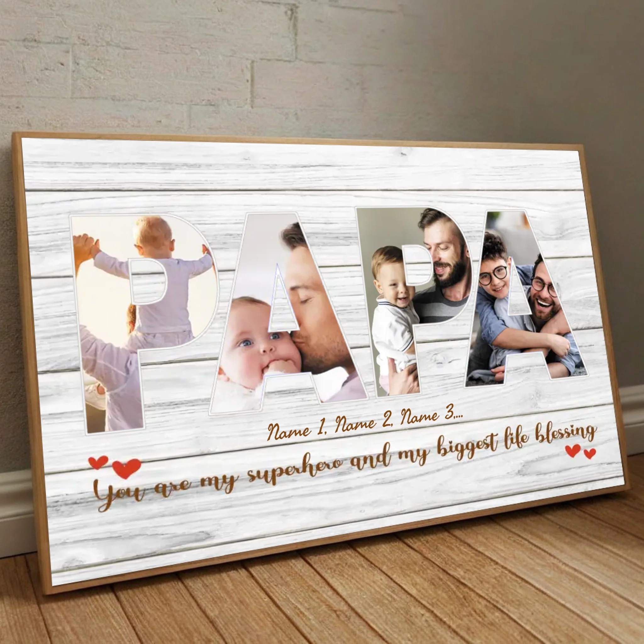 Personalized Superhero Dad Poster – “My Biggest Life Blessing” Custom Wall Print Gift - 89Prints