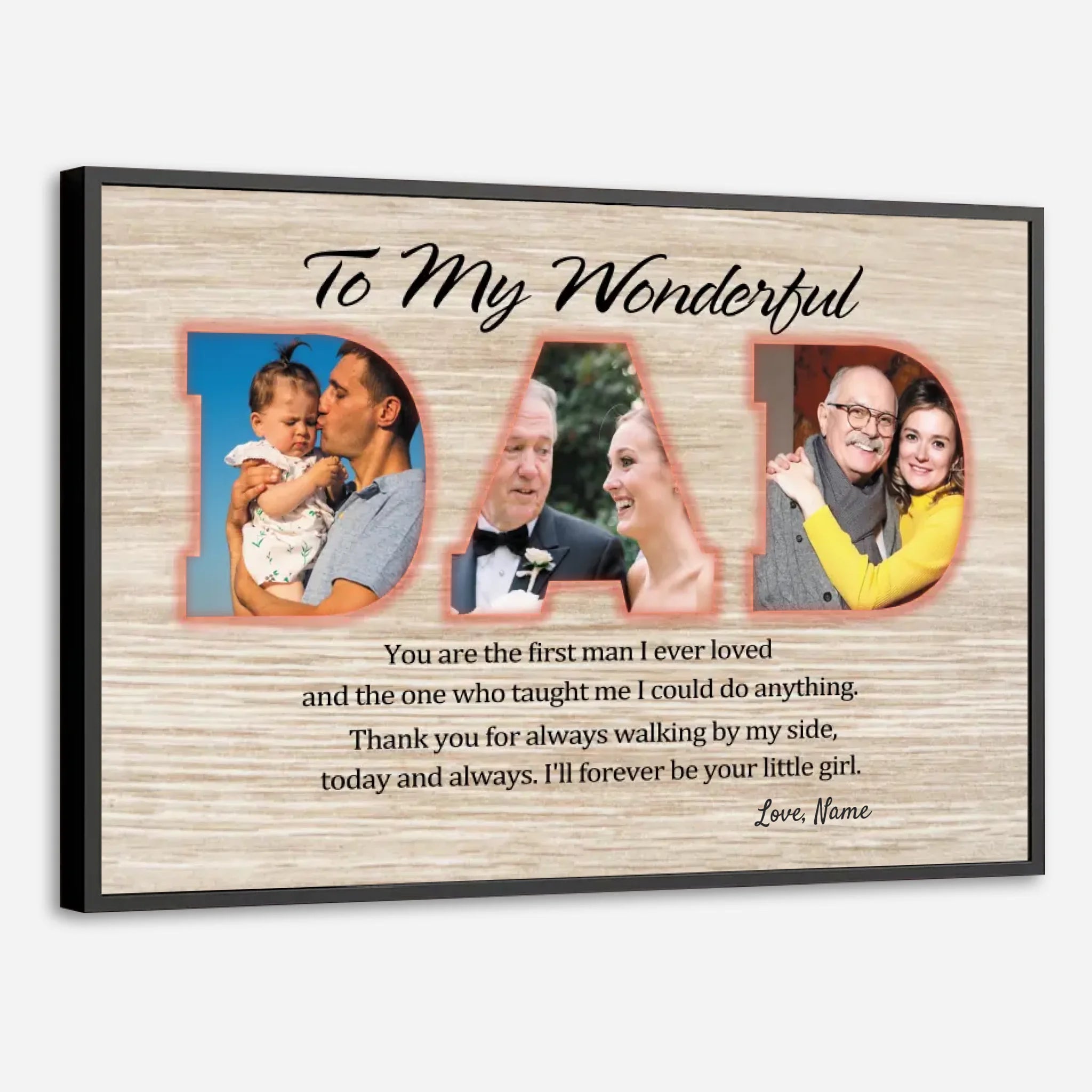 Personalized Fathers Poster Gift Forever Your Little Girl Message from Daughter - 89Prints