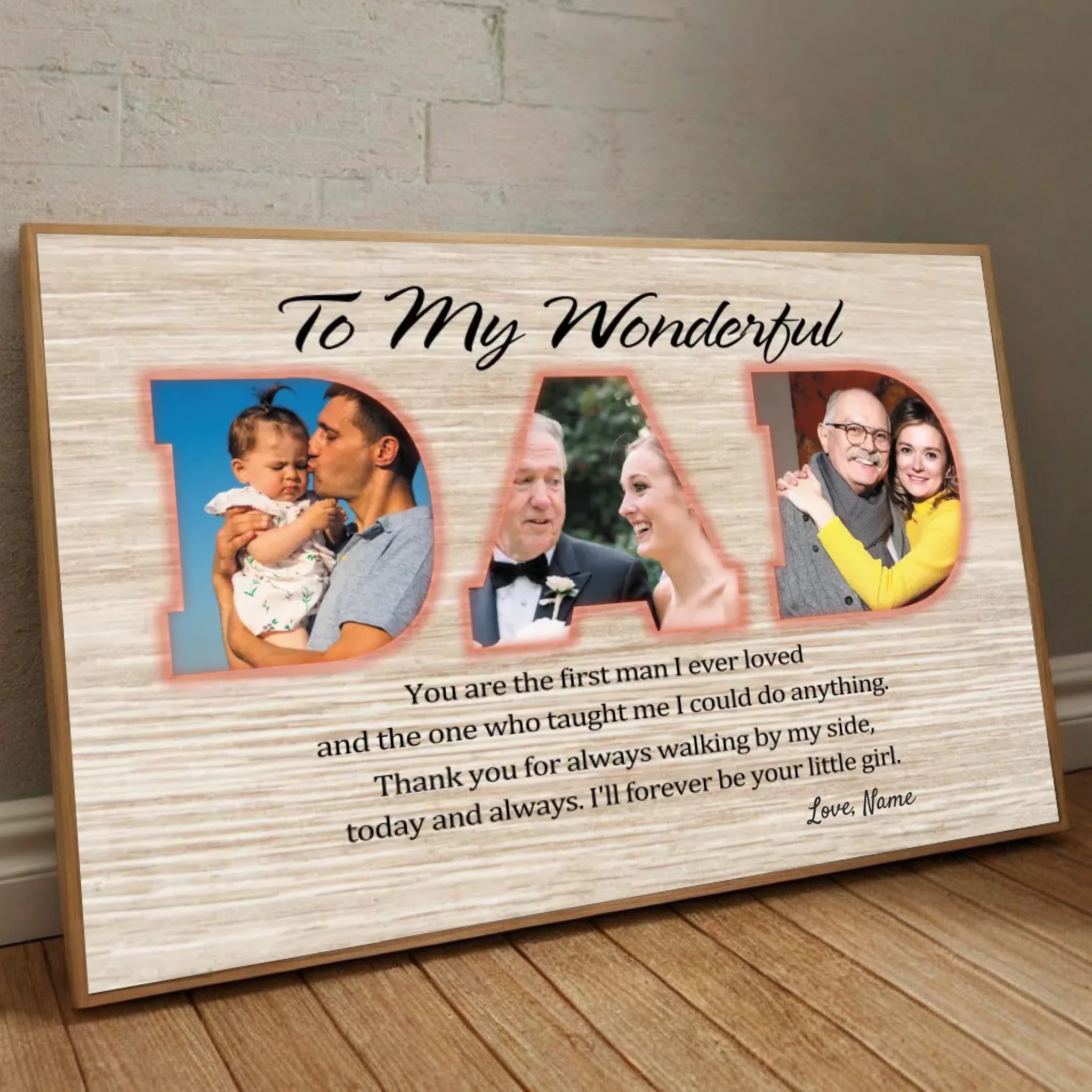 Personalized Fathers Poster Gift Forever Your Little Girl Message from Daughter - 89Prints