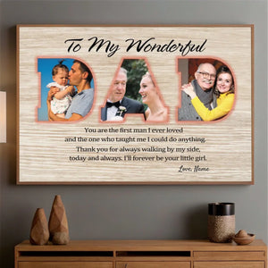Personalized Fathers Poster Gift Forever Your Little Girl Message from Daughter - 89Prints