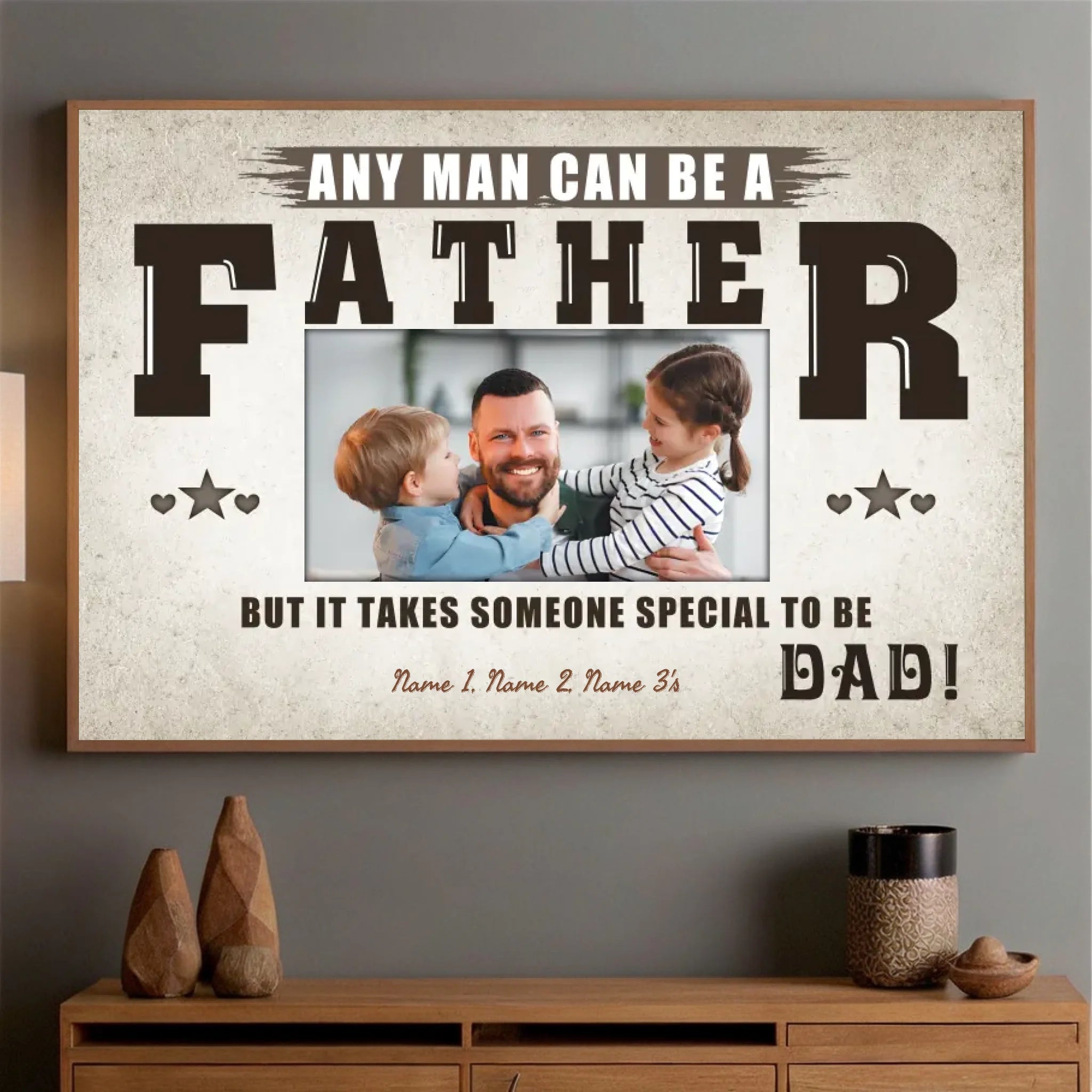 Customizable Photo Poster Gratitude Heart A Real Father - 89Prints