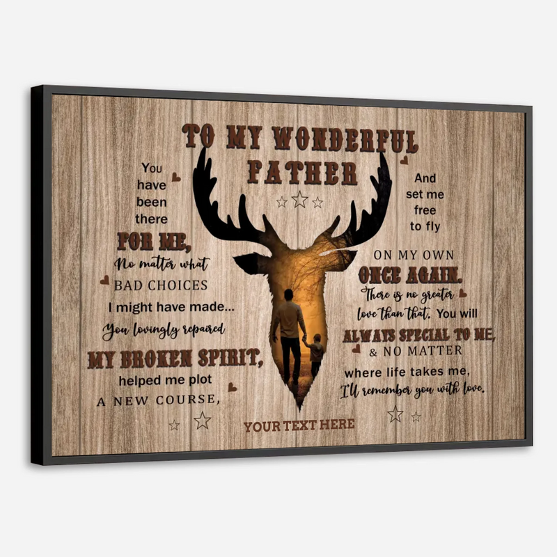 To My Wonderful Father Personalized Deer Themed Poster for Dad - 89Prints