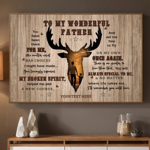 To My Wonderful Father Personalized Deer Themed Poster for Dad - 89Prints