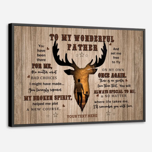 To My Wonderful Father Personalized Deer Themed Poster for Dad - 89Prints