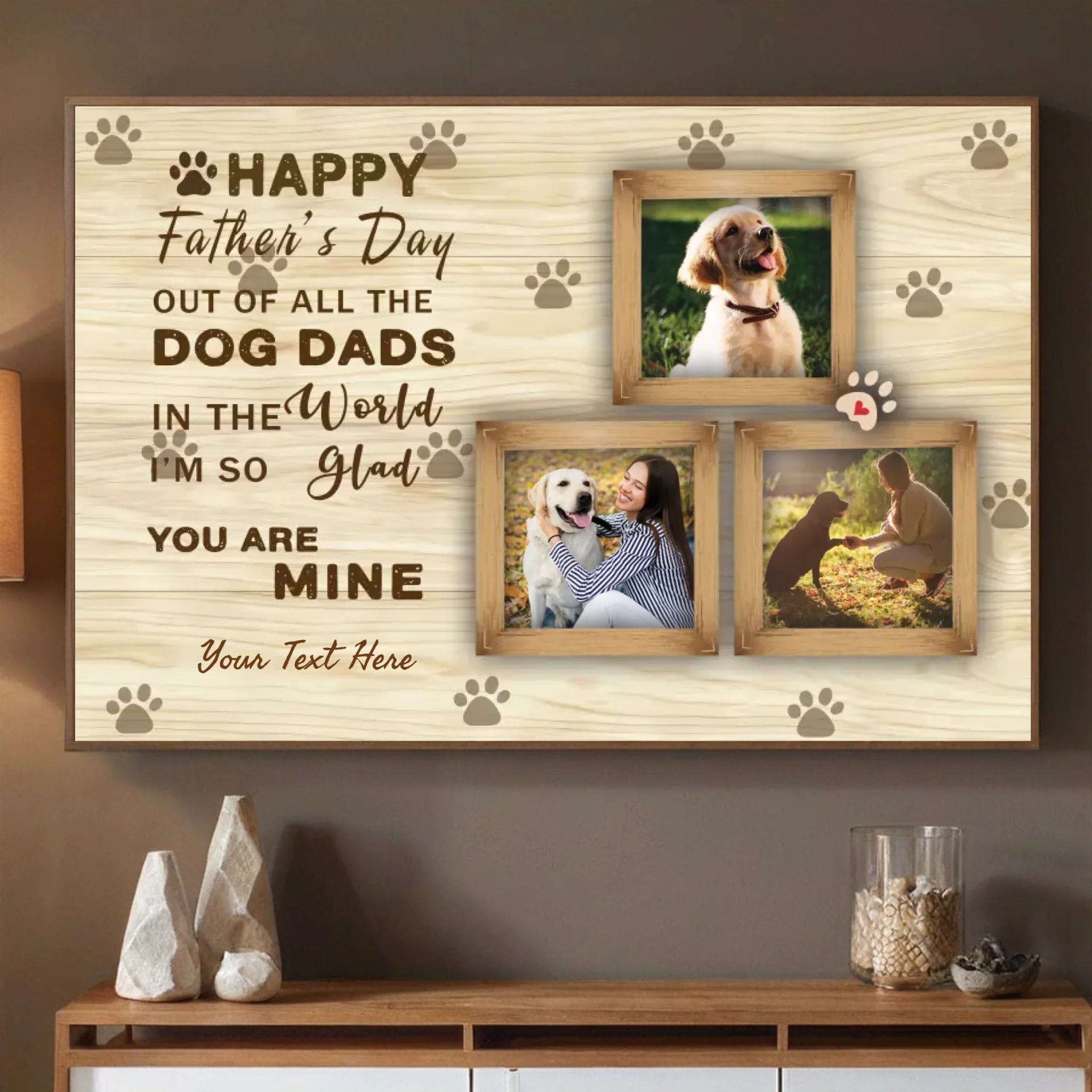 Happy Fathers Day to the Best Dog Dad Customizable Poster - 89Prints