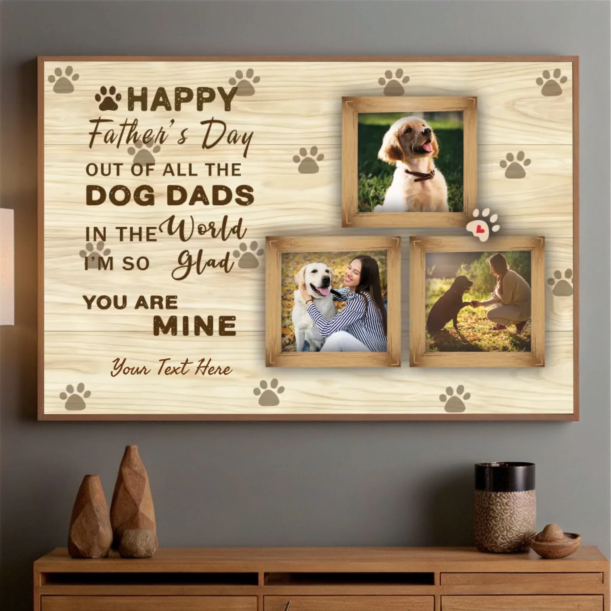 Happy Fathers Day to the Best Dog Dad Customizable Poster - 89Prints