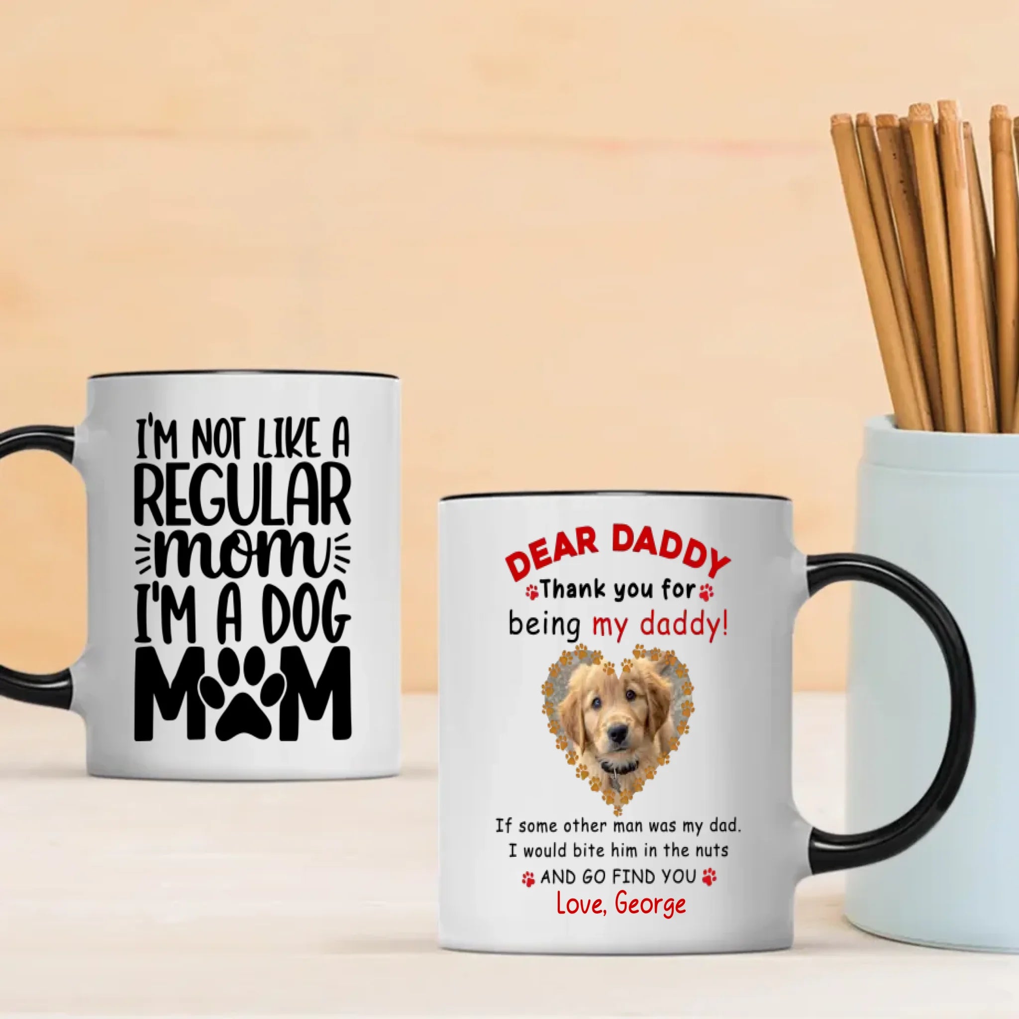 I’m a Dog Mom Personalized Mug – Add Your Cute Pup’s Photo & Name for a Pawsome Gift – 89Prints