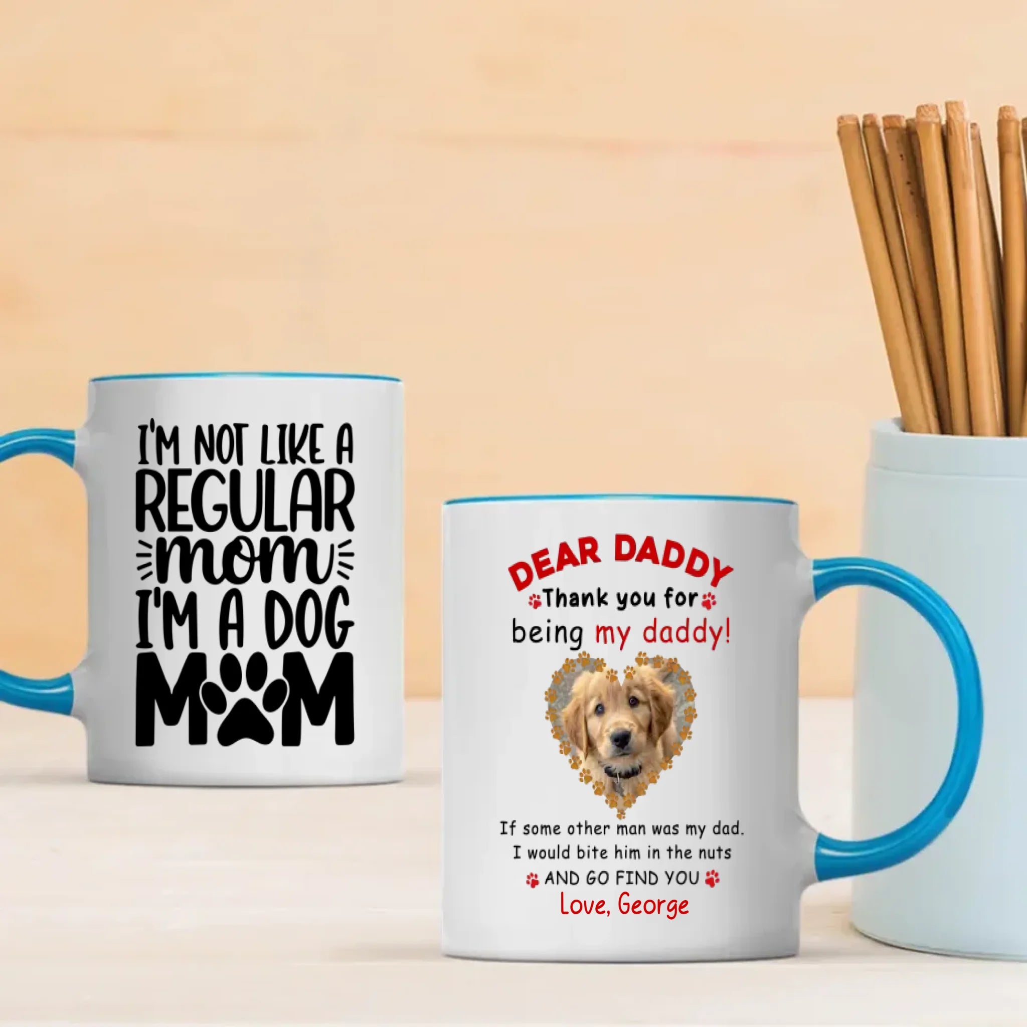 I’m a Dog Mom Personalized Mug – Add Your Cute Pup’s Photo & Name for a Pawsome Gift – 89Prints
